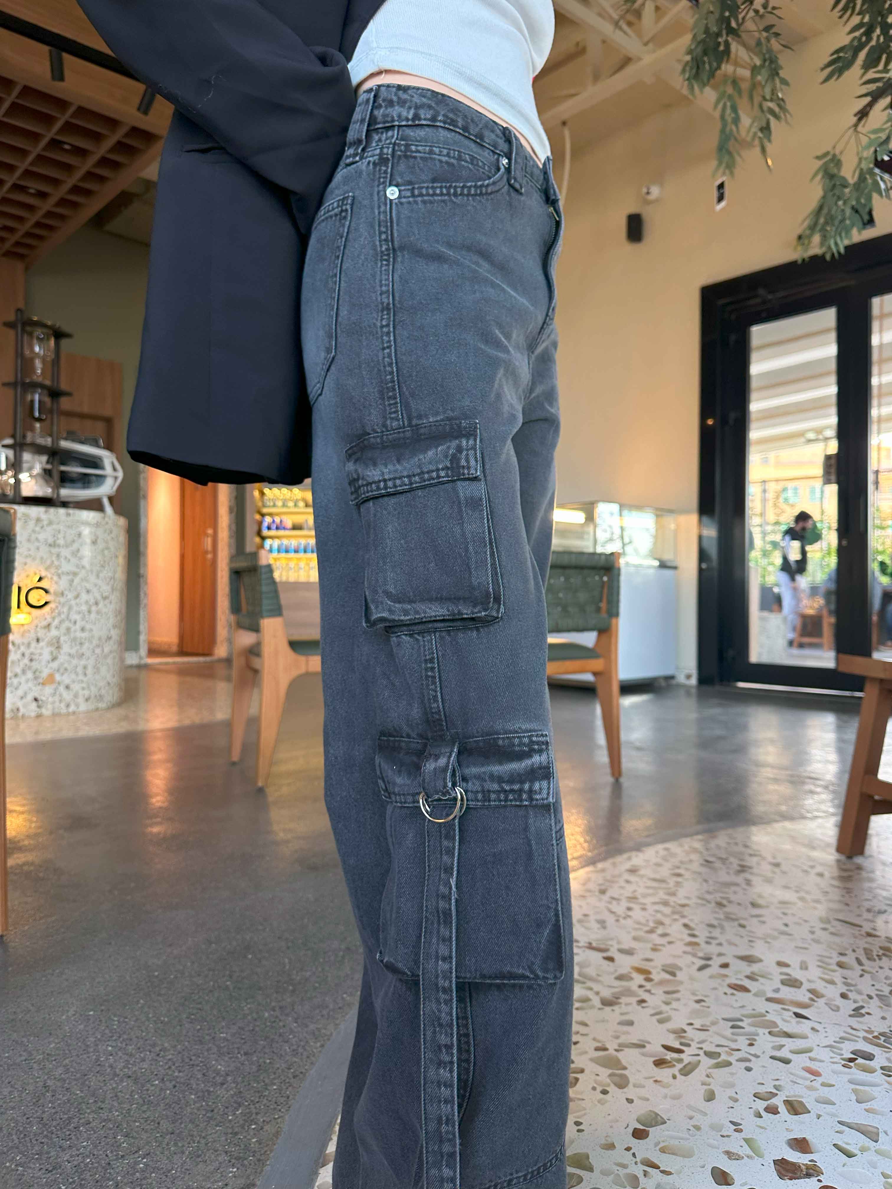 Cargo - Acid Grey Multi Pockets Jeans. Cargo CIZARO - Cizaro Jeans