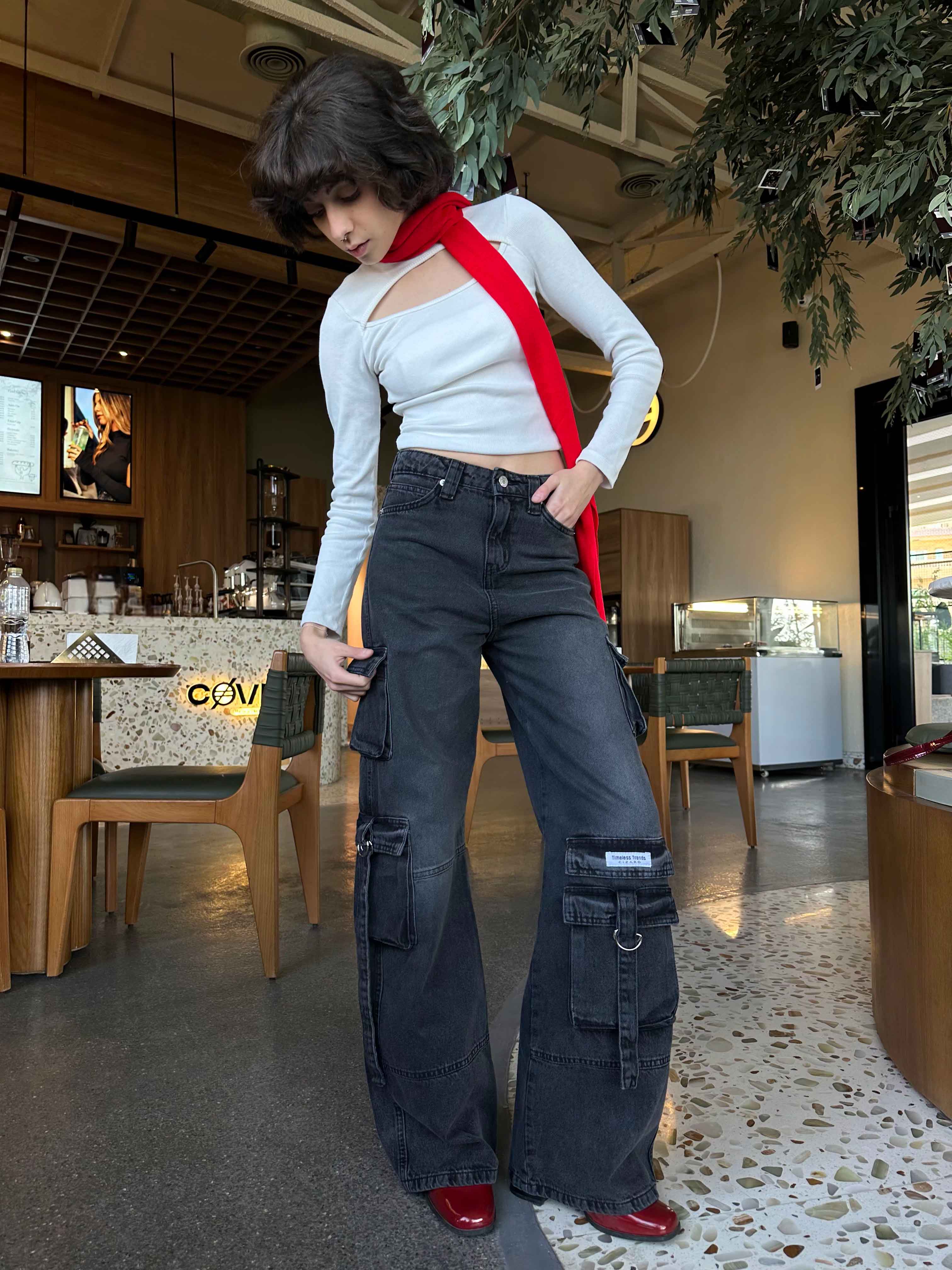 Cargo - Acid Grey Multi Pockets Jeans. Cargo CIZARO - Cizaro Jeans