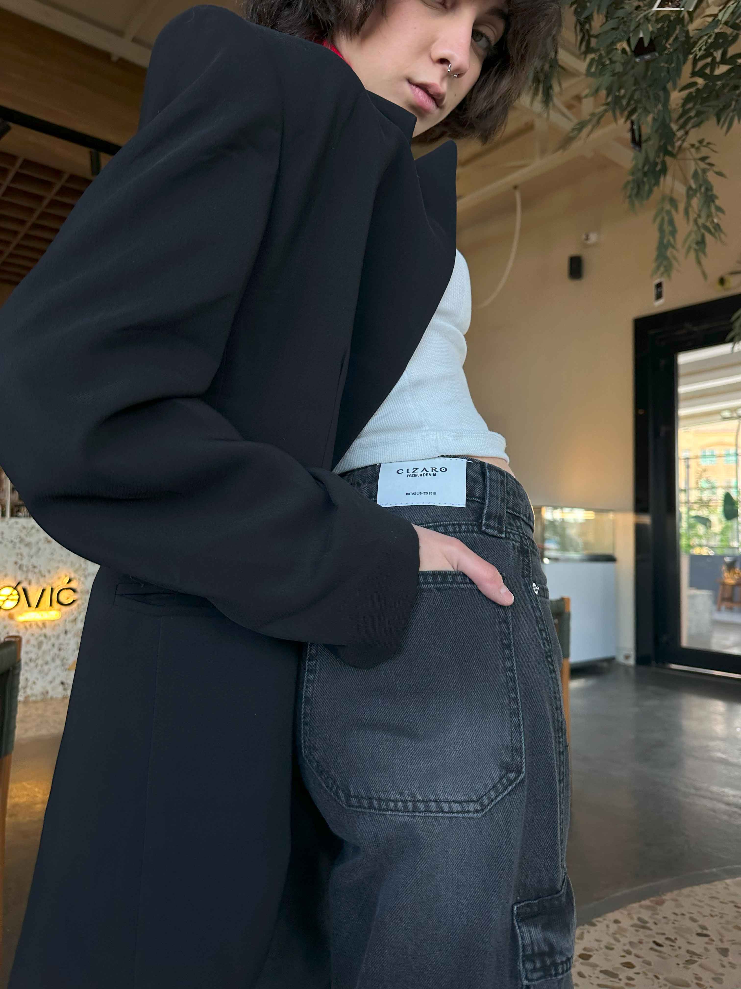 Cargo - Acid Grey Multi Pockets Jeans. Cargo CIZARO - Cizaro Jeans