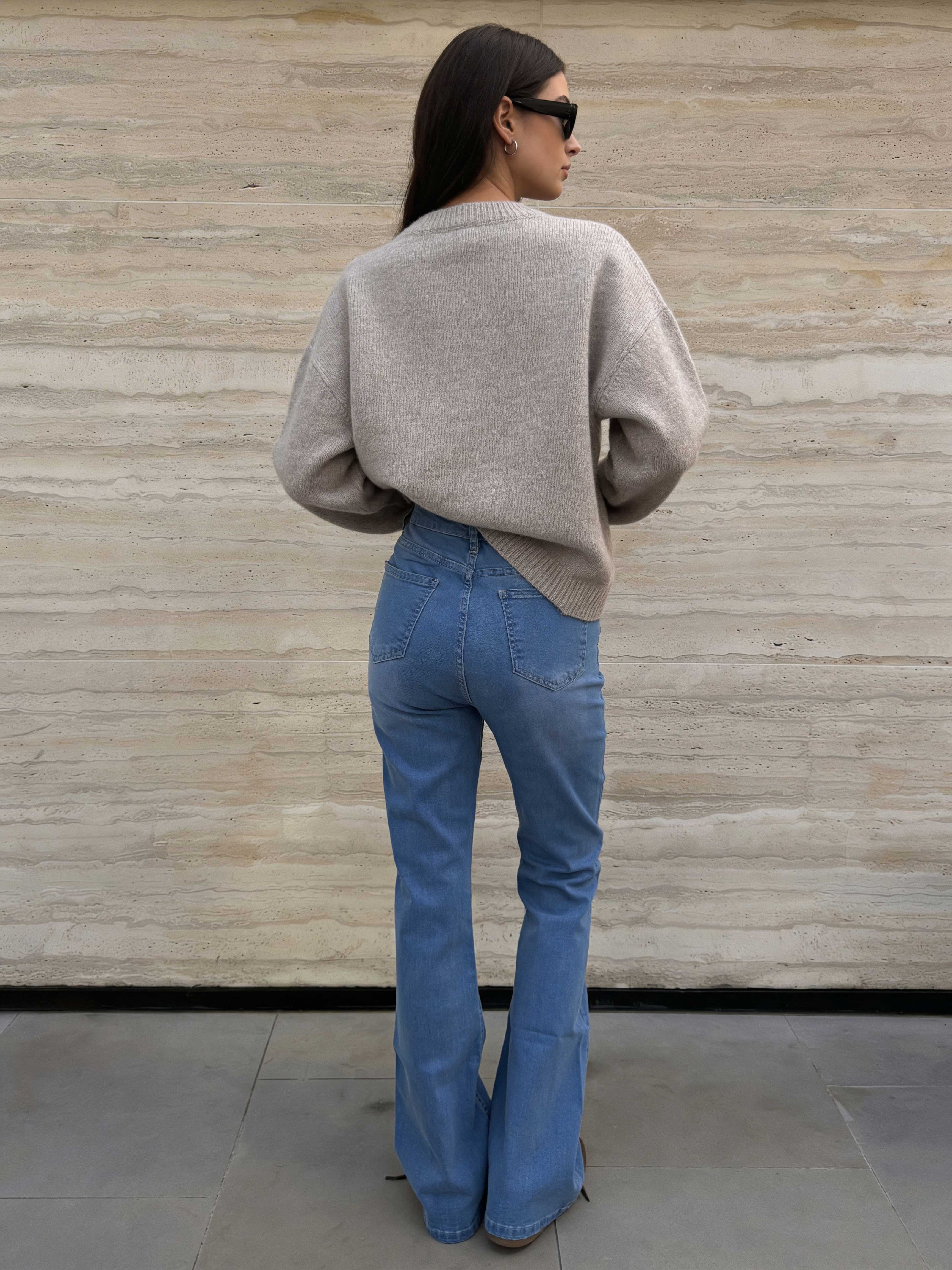 Flare – High-Waist Light Blue Jeans Flare CIZARO - Cizaro Jeans