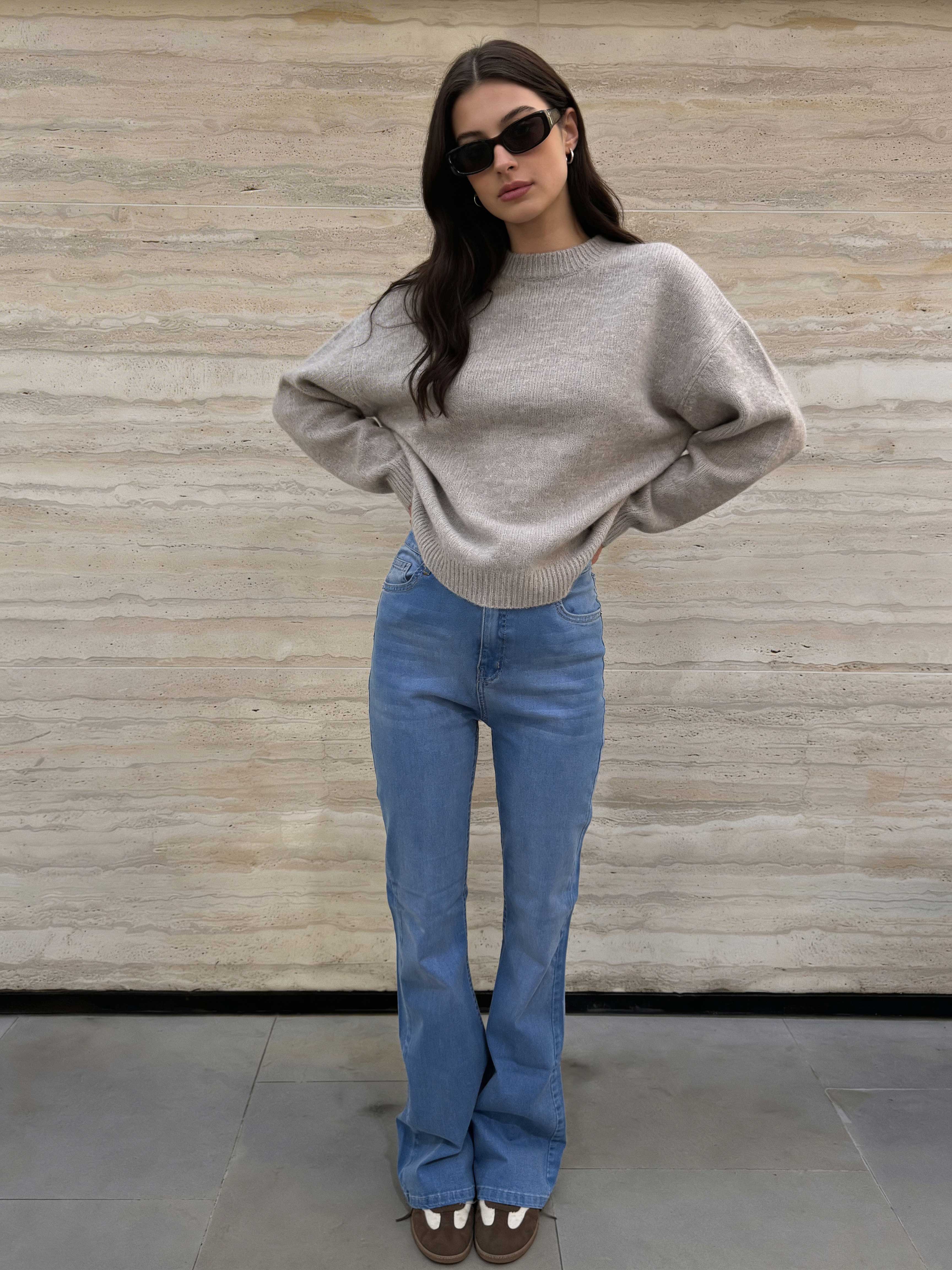 Flare – High-Waist Light Blue Jeans Flare CIZARO - Cizaro Jeans