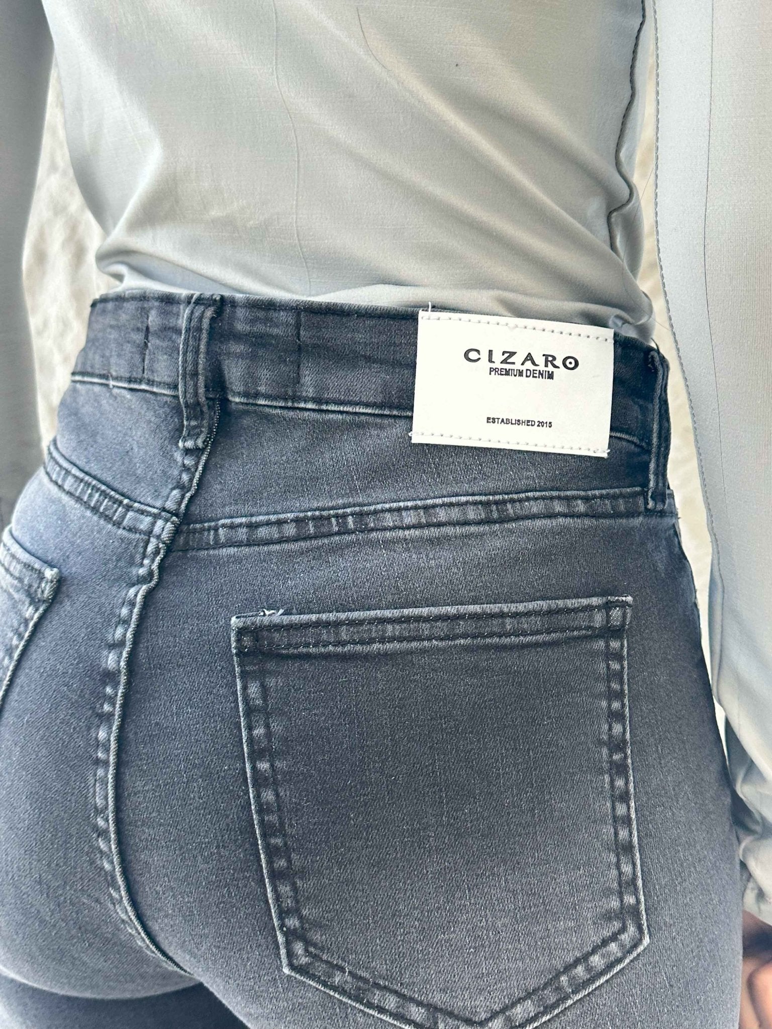 Flared - Faded Grey Wash Jeans. Flare CIZARO - Cizaro Jeans