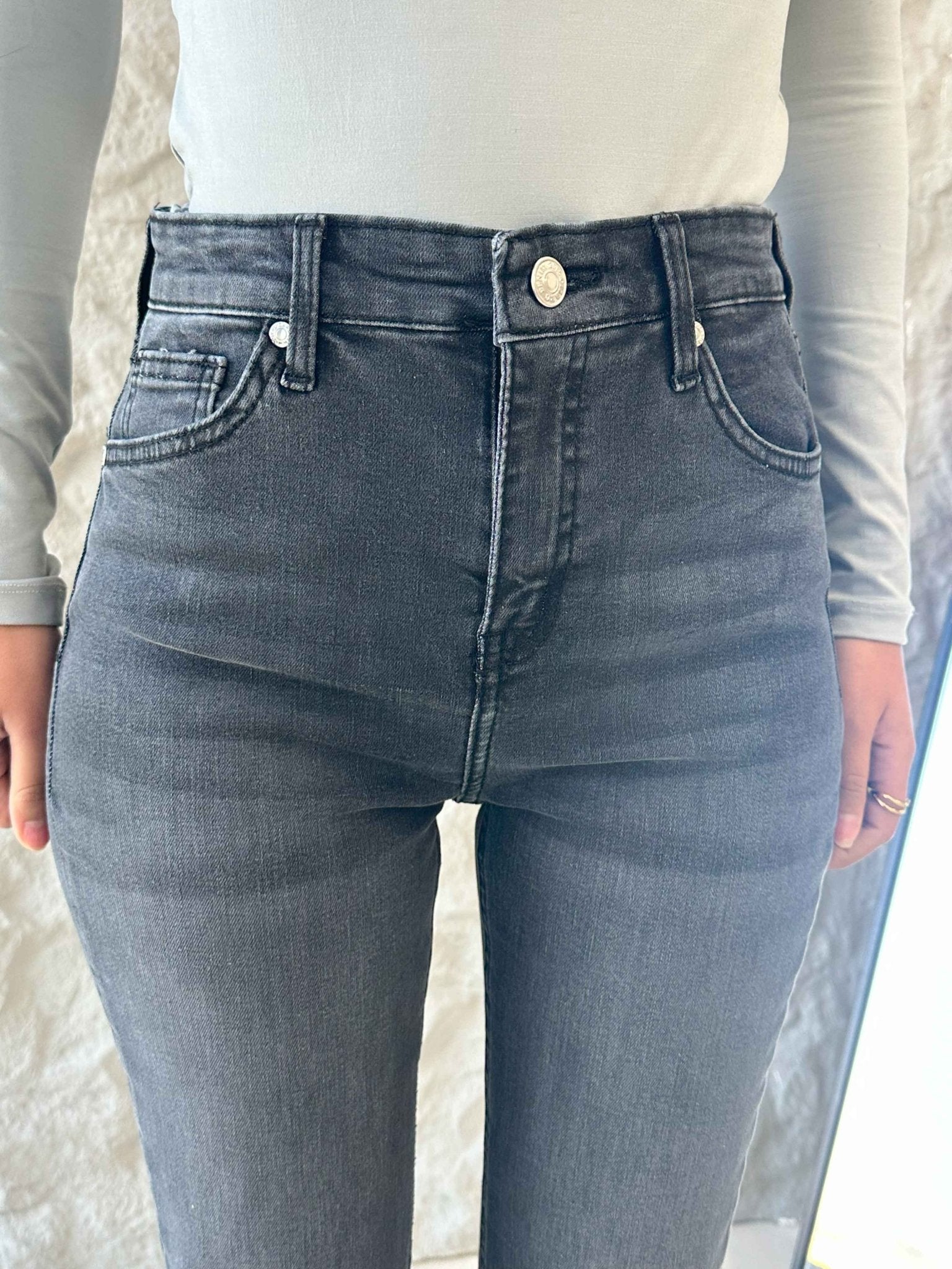 Flared - Faded Grey Wash Jeans. Flare CIZARO - Cizaro Jeans