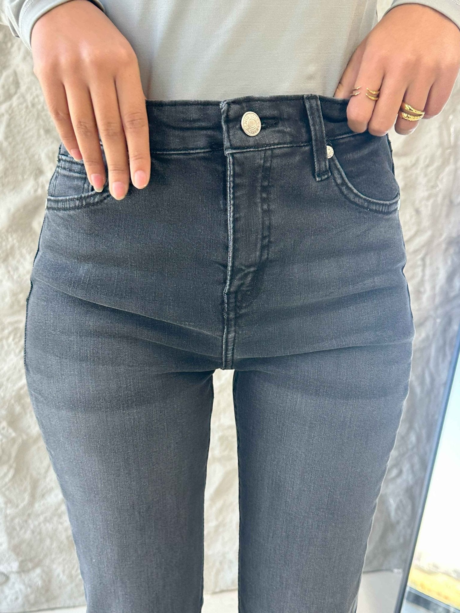 Flared - Faded Grey Wash Jeans. Flare CIZARO - Cizaro Jeans