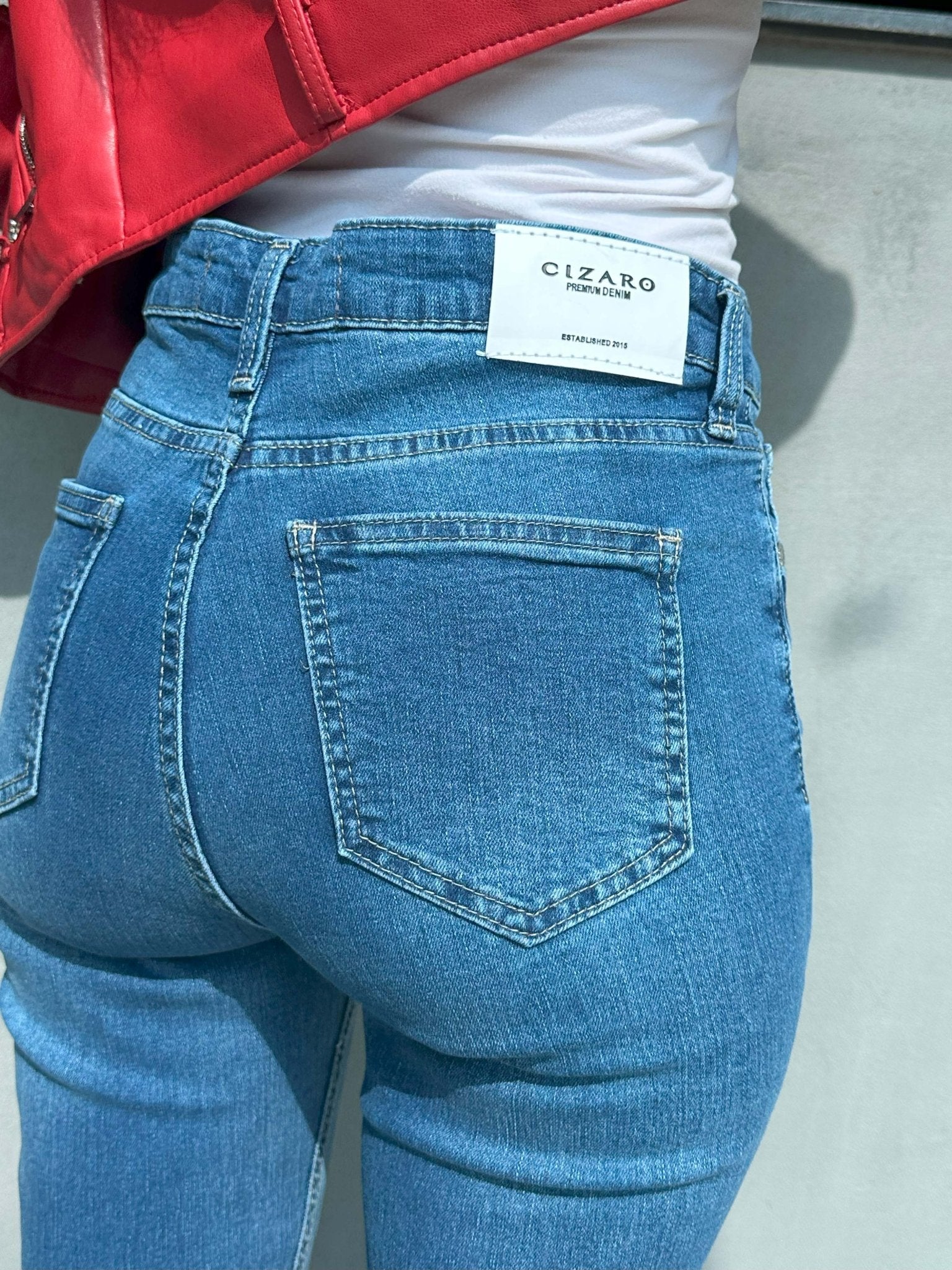 Flared - Medium Blue Wash Flare CIZARO - Cizaro Jeans