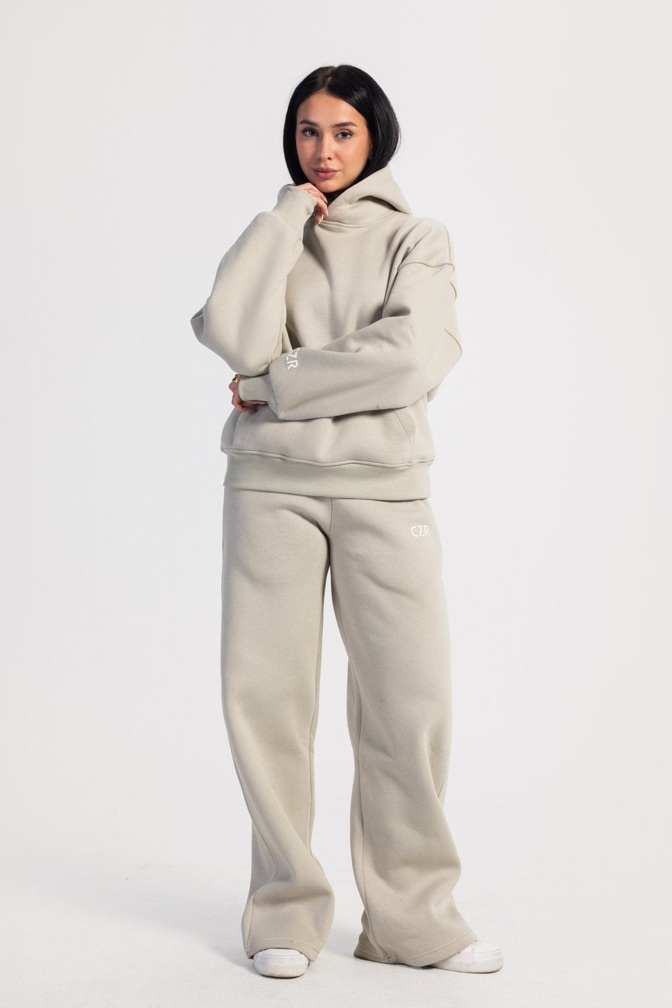 Oversized Hoodie – Beige Hoodie CIZARO - Cizaro Jeans