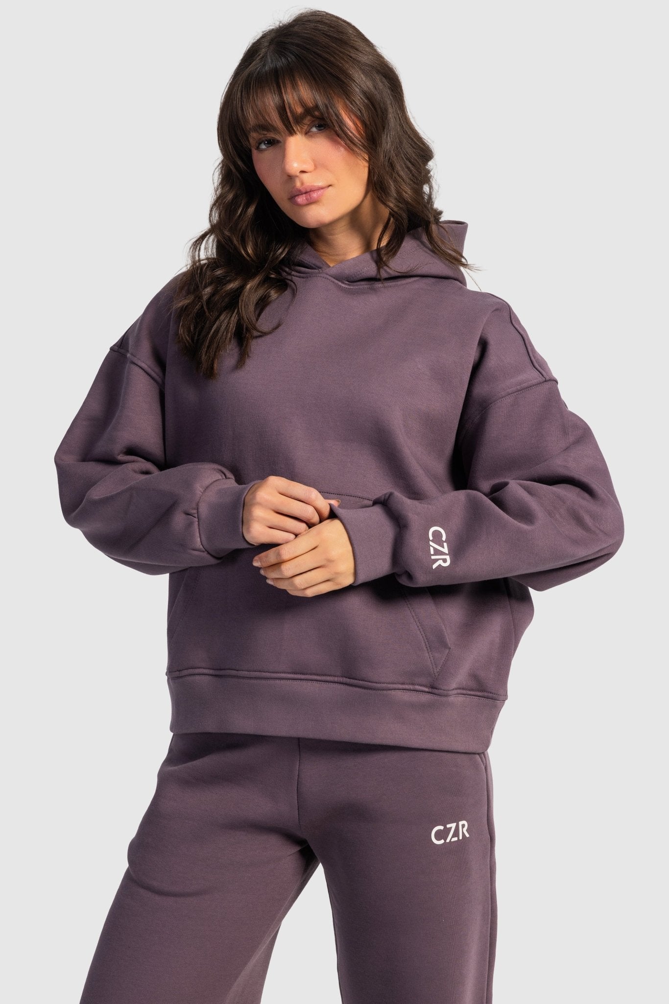 Oversized Hoodie – Dark Mauve Hoodie CIZARO - Cizaro Jeans