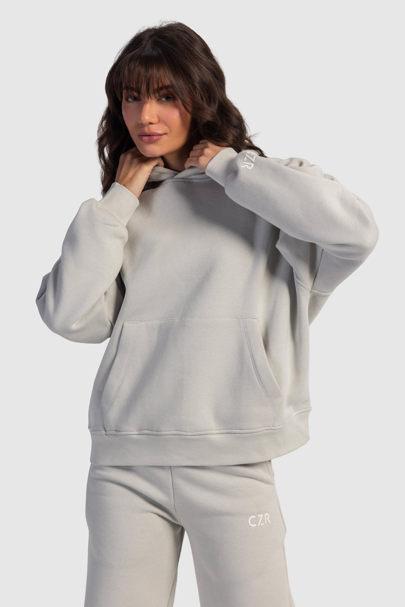 Oversized Hoodie – Light Grey Hoodie CIZARO - Cizaro Jeans