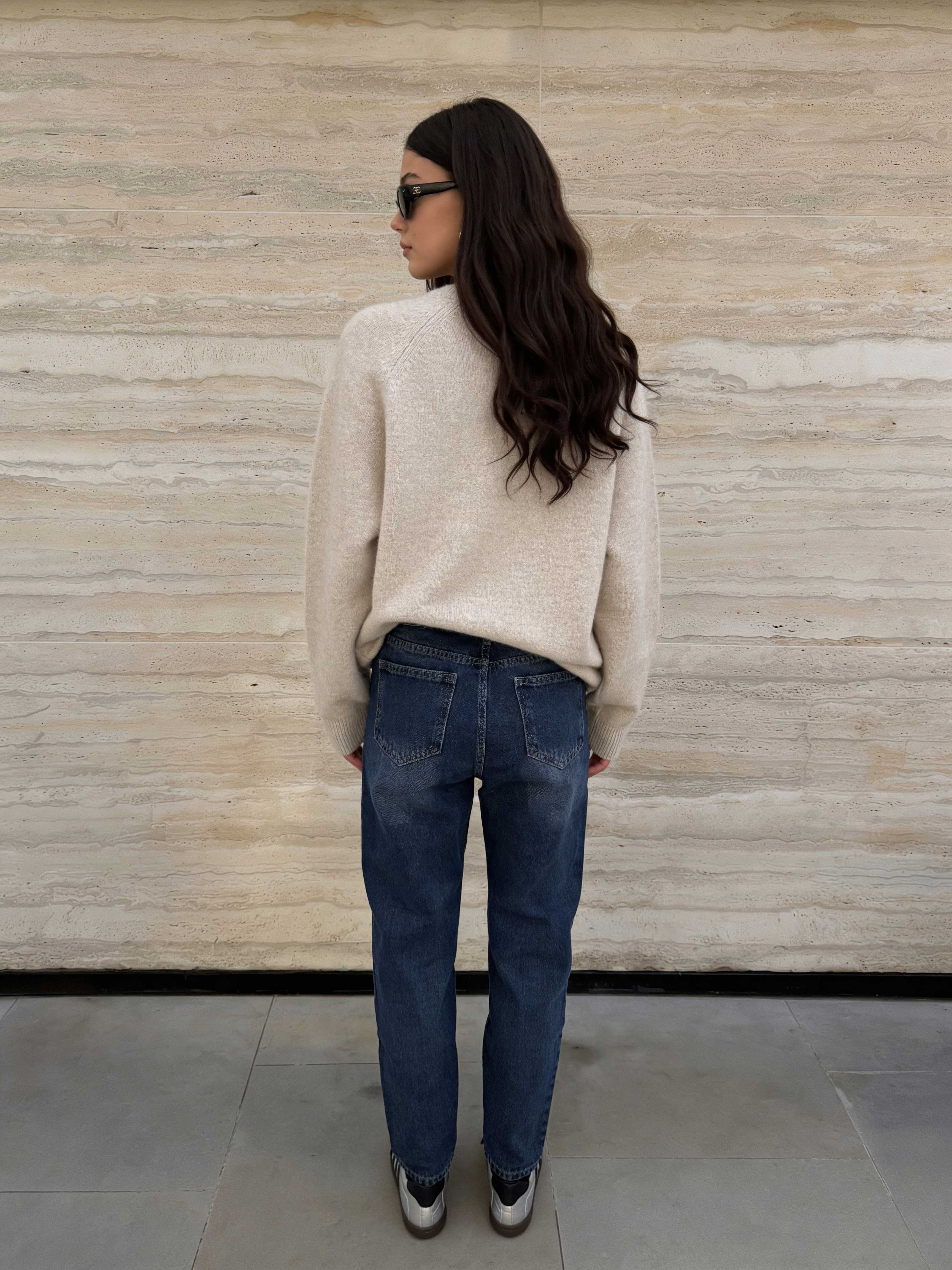 Mom-Fit – High-Waist Washed Blue Jeans Mom jeans CIZARO - Cizaro Jeans