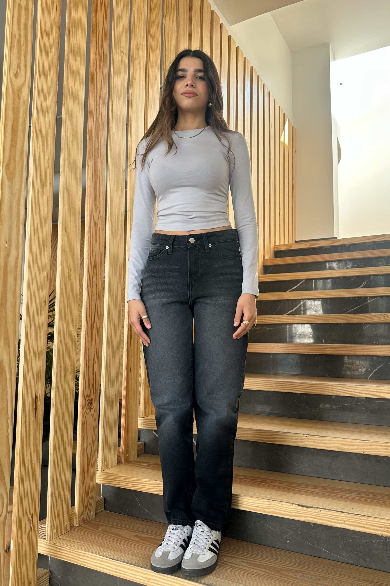 Mom-fit -Charcoal Black Mom-Fit CIZARO - Cizaro Jeans