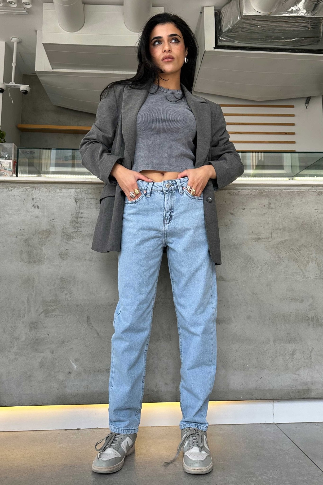 Mom Jeans - Washed light blue Mom-Fit CIZARO - Cizaro Jeans