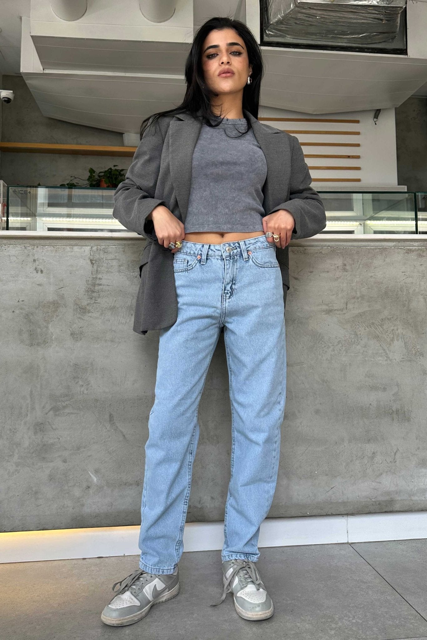 Mom Jeans - Washed light blue Mom-Fit CIZARO - Cizaro Jeans