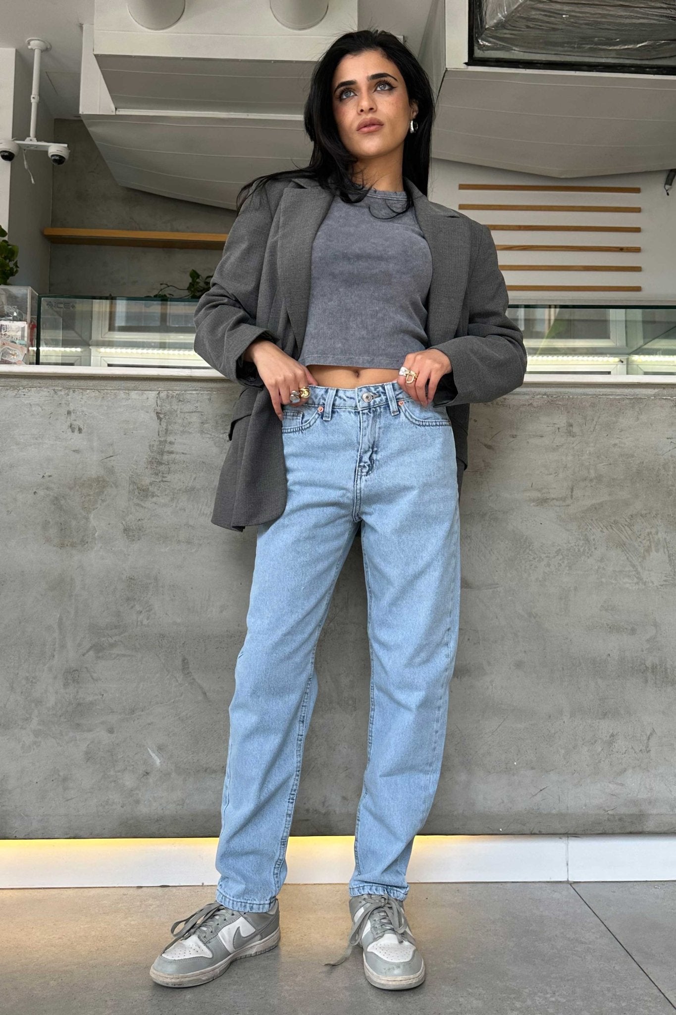 Mom Jeans - Washed light blue Mom-Fit CIZARO - Cizaro Jeans