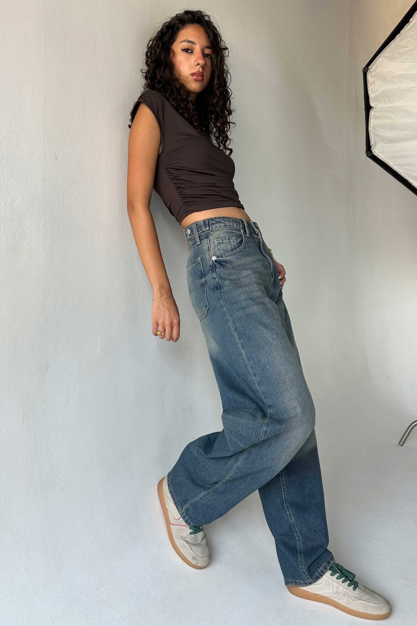 Skater - Flex Waist Med Vintage Blue Jeans barrel flex waist CIZARO - Cizaro Jeans
