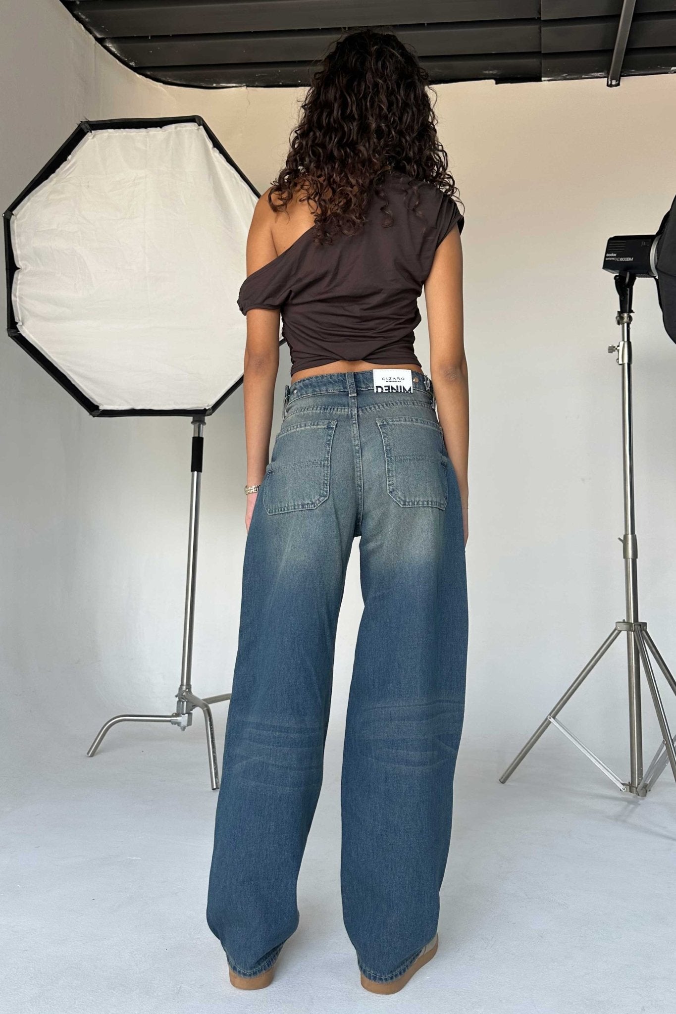 Skater - Flex Waist Med Vintage Blue Jeans barrel flex waist CIZARO - Cizaro Jeans
