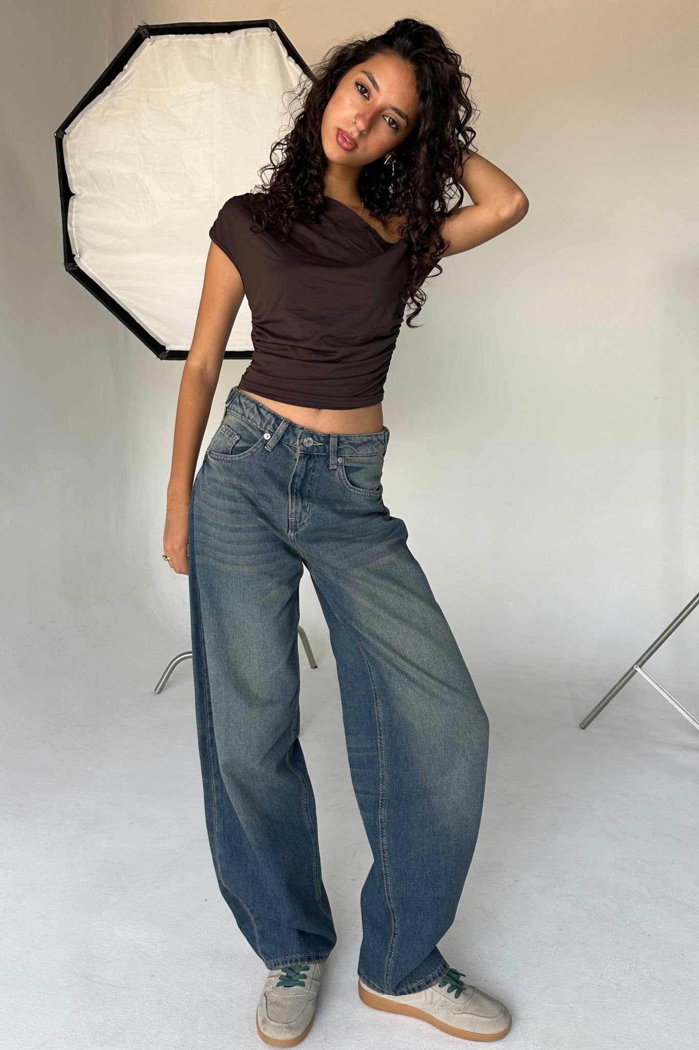 Skater - Flex Waist Med Vintage Blue Jeans barrel flex waist CIZARO - Cizaro Jeans