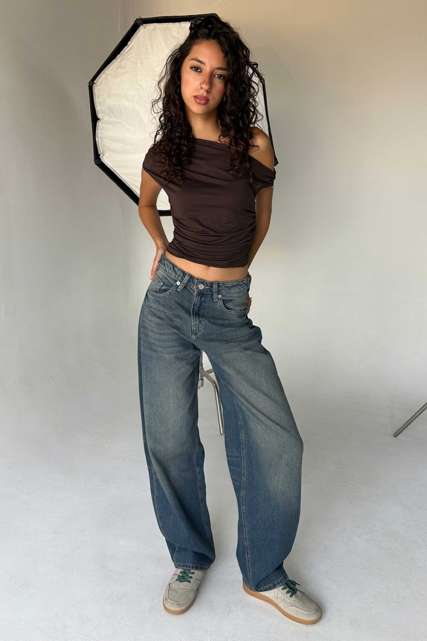 Skater - Flex Waist Med Vintage Blue Jeans barrel flex waist CIZARO - Cizaro Jeans