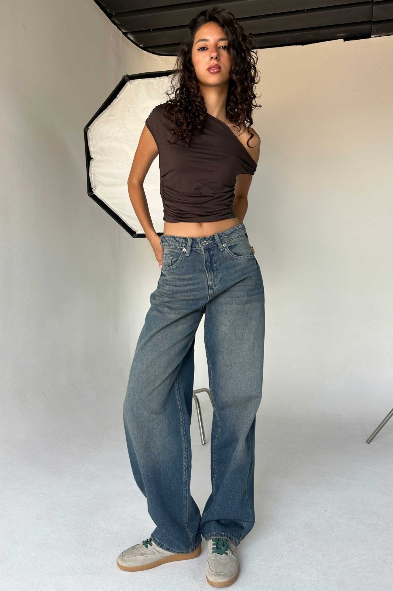 Skater - Flex Waist Med Vintage Blue Jeans barrel flex waist CIZARO - Cizaro Jeans