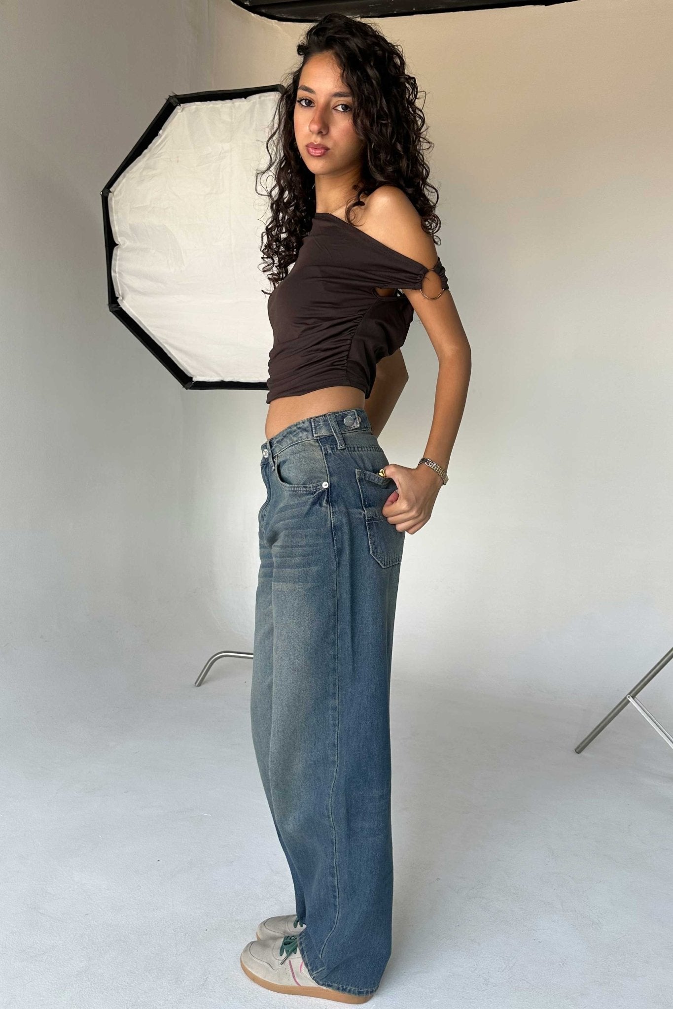 Skater - Flex Waist Med Vintage Blue Jeans barrel flex waist CIZARO - Cizaro Jeans