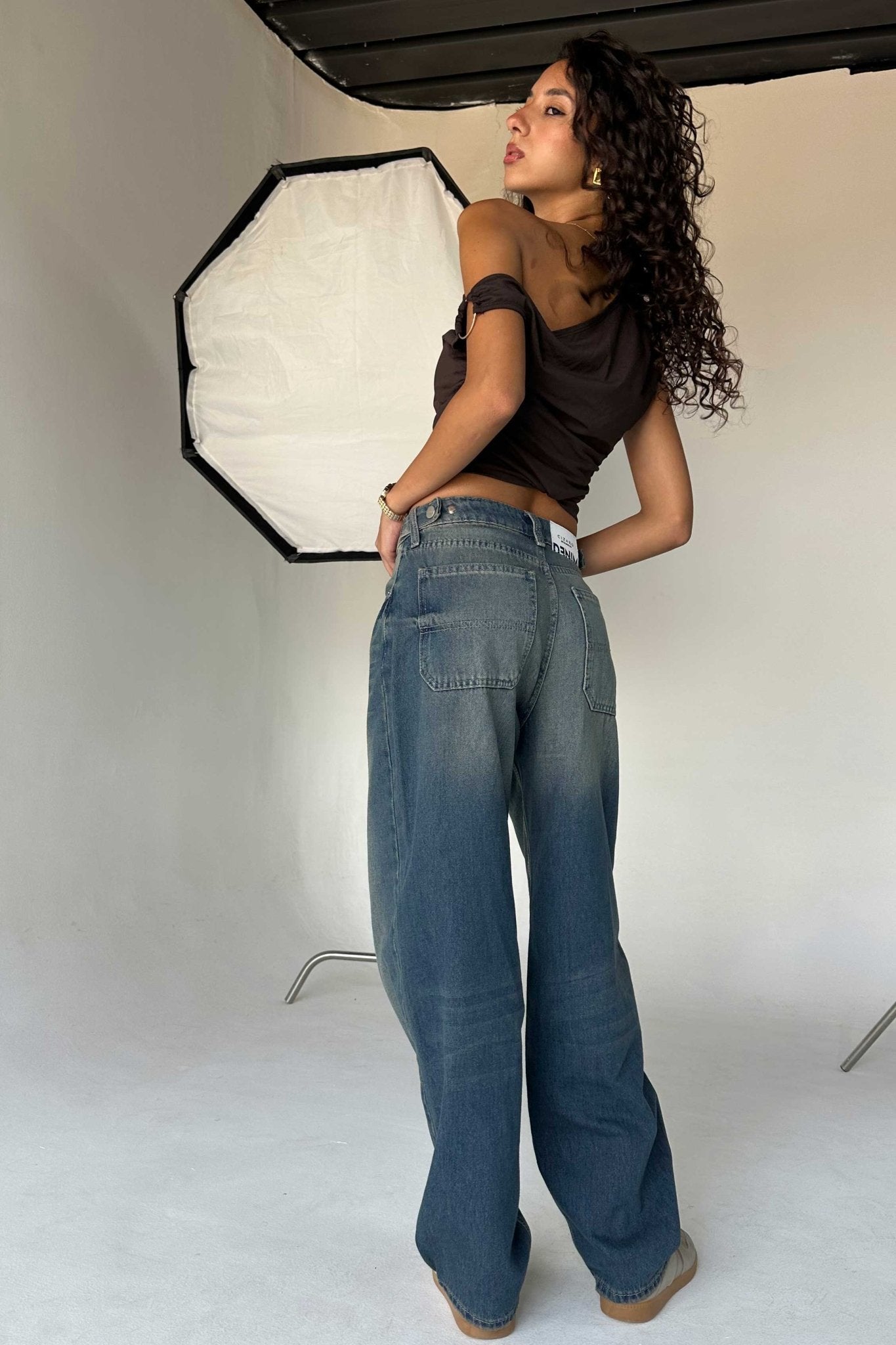 Skater - Flex Waist Med Vintage Blue Jeans barrel flex waist CIZARO - Cizaro Jeans