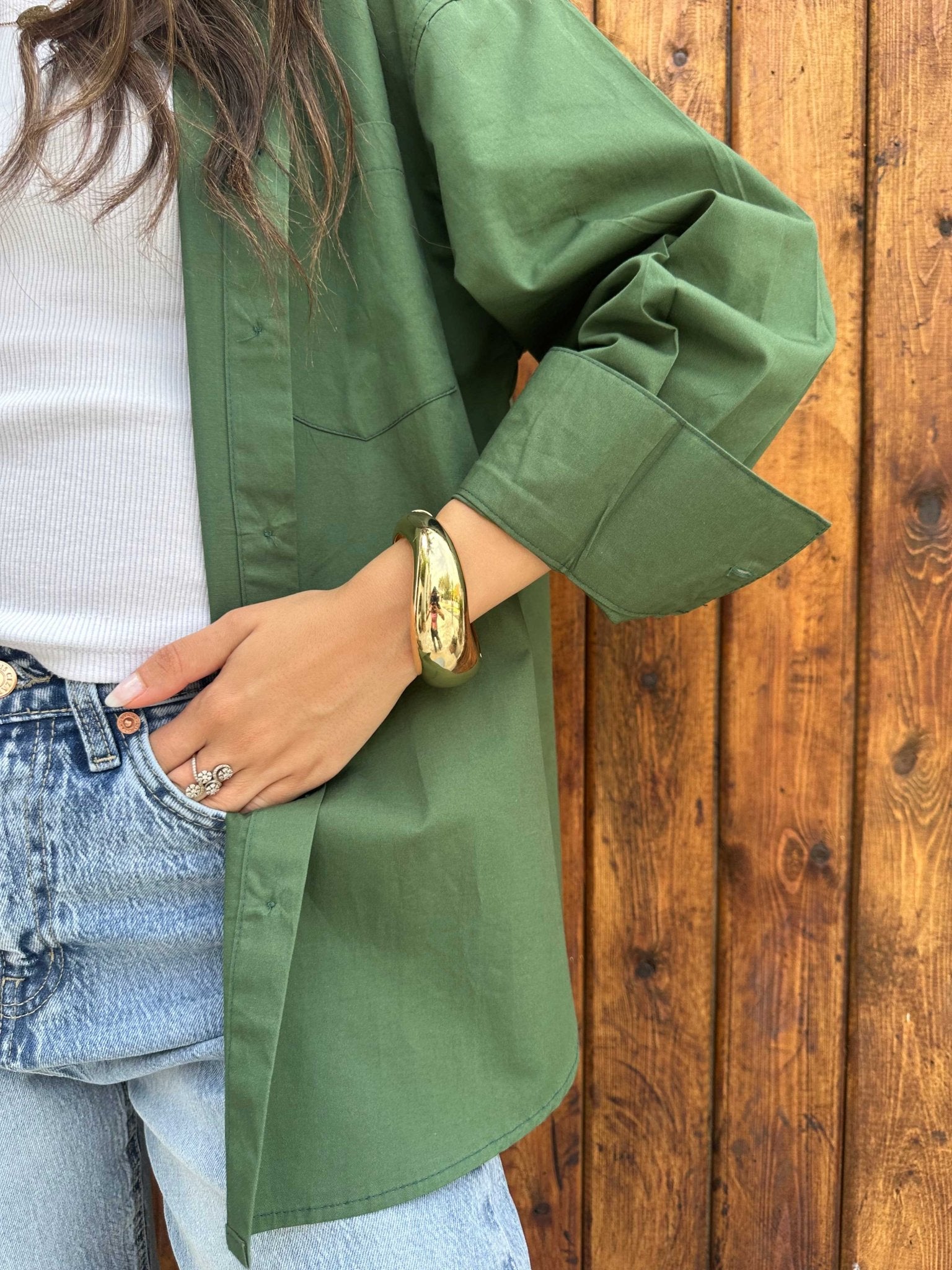 Oversized - Olive Green Shirt Shirt CIZNEW - Cizaro Jeans