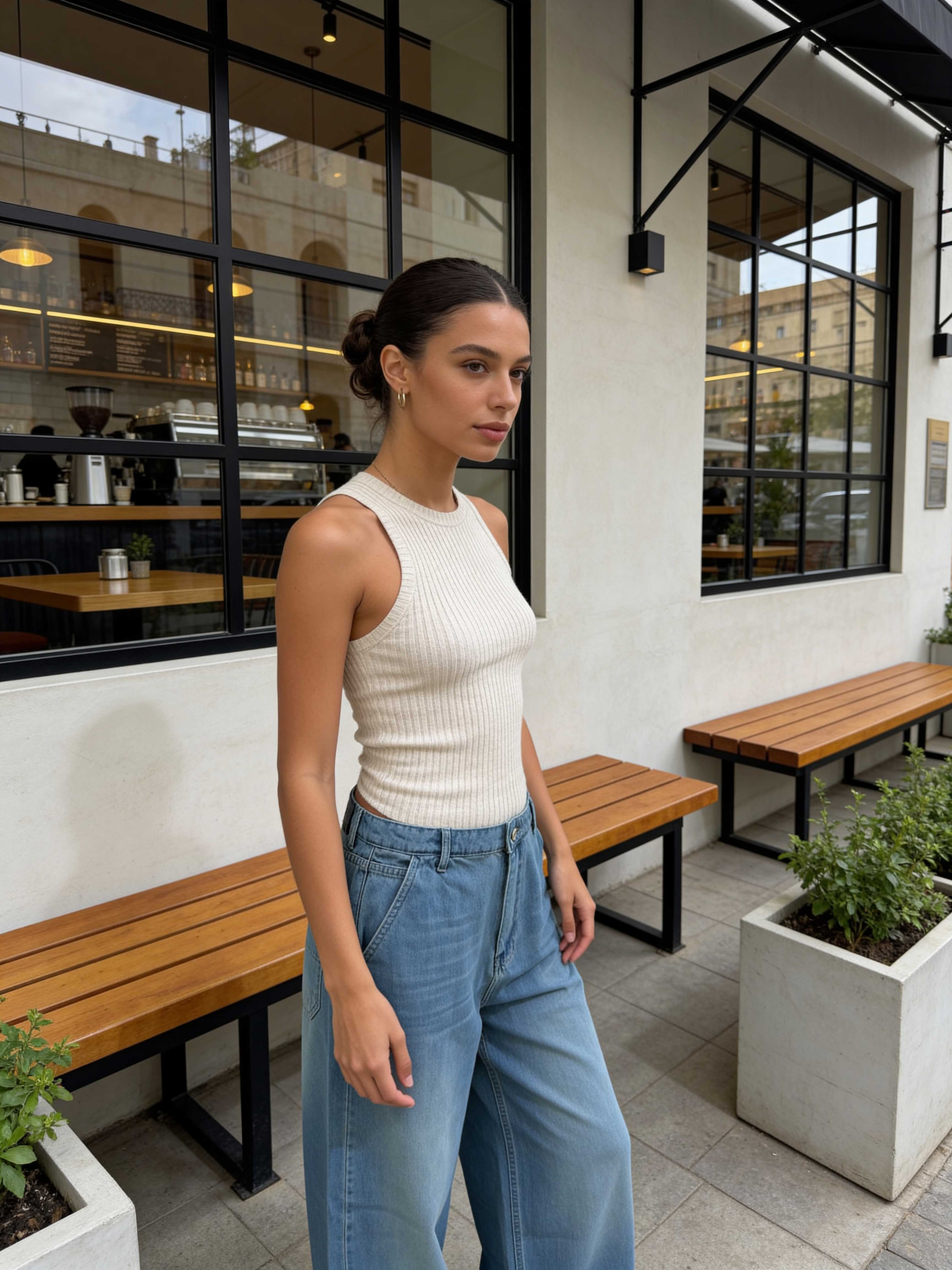 Skater – High-Waist Powder Blue Jeans Skater CIZARO - Cizaro Jeans