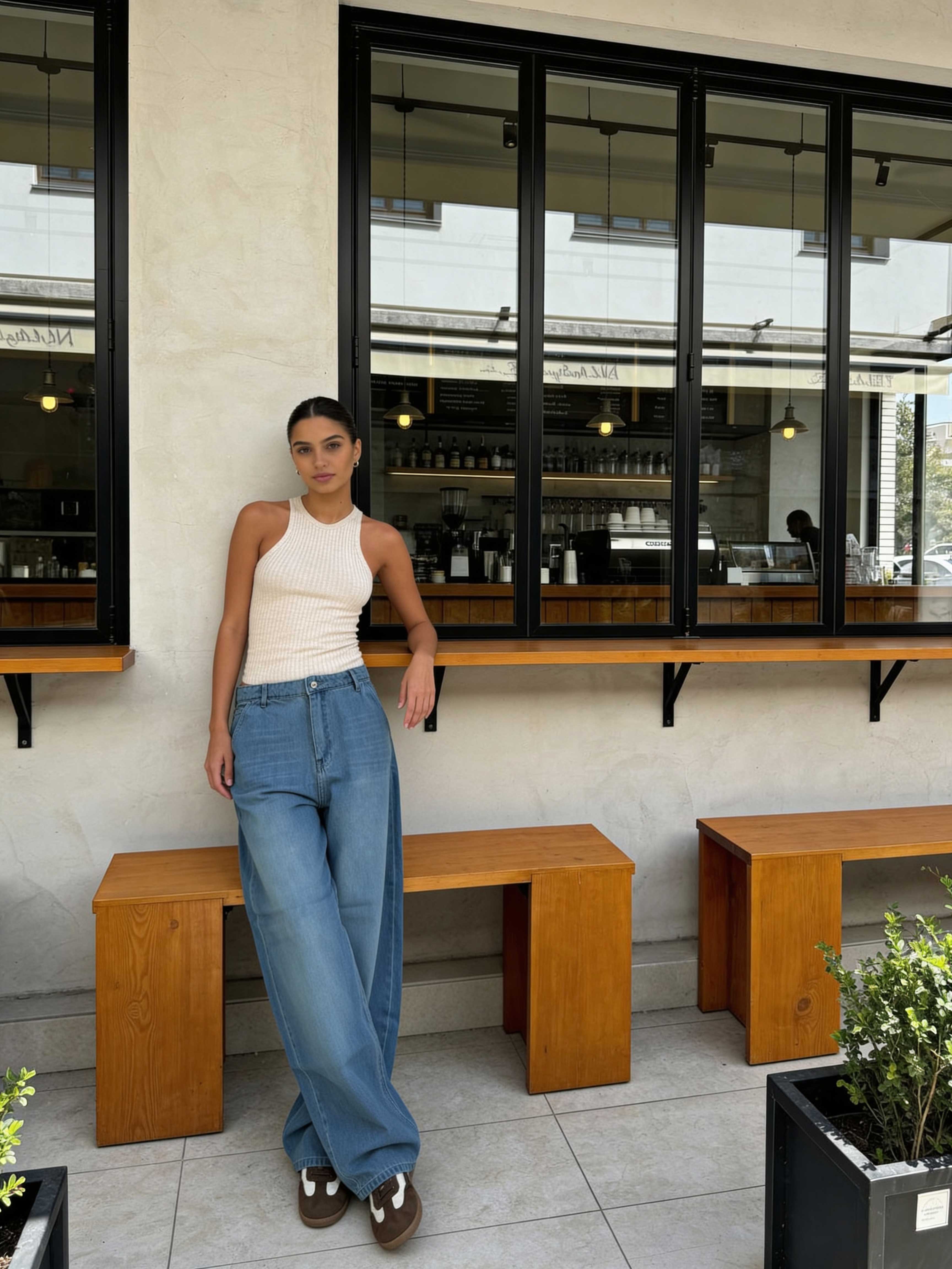 Skater – High-Waist Powder Blue Jeans Skater CIZARO - Cizaro Jeans