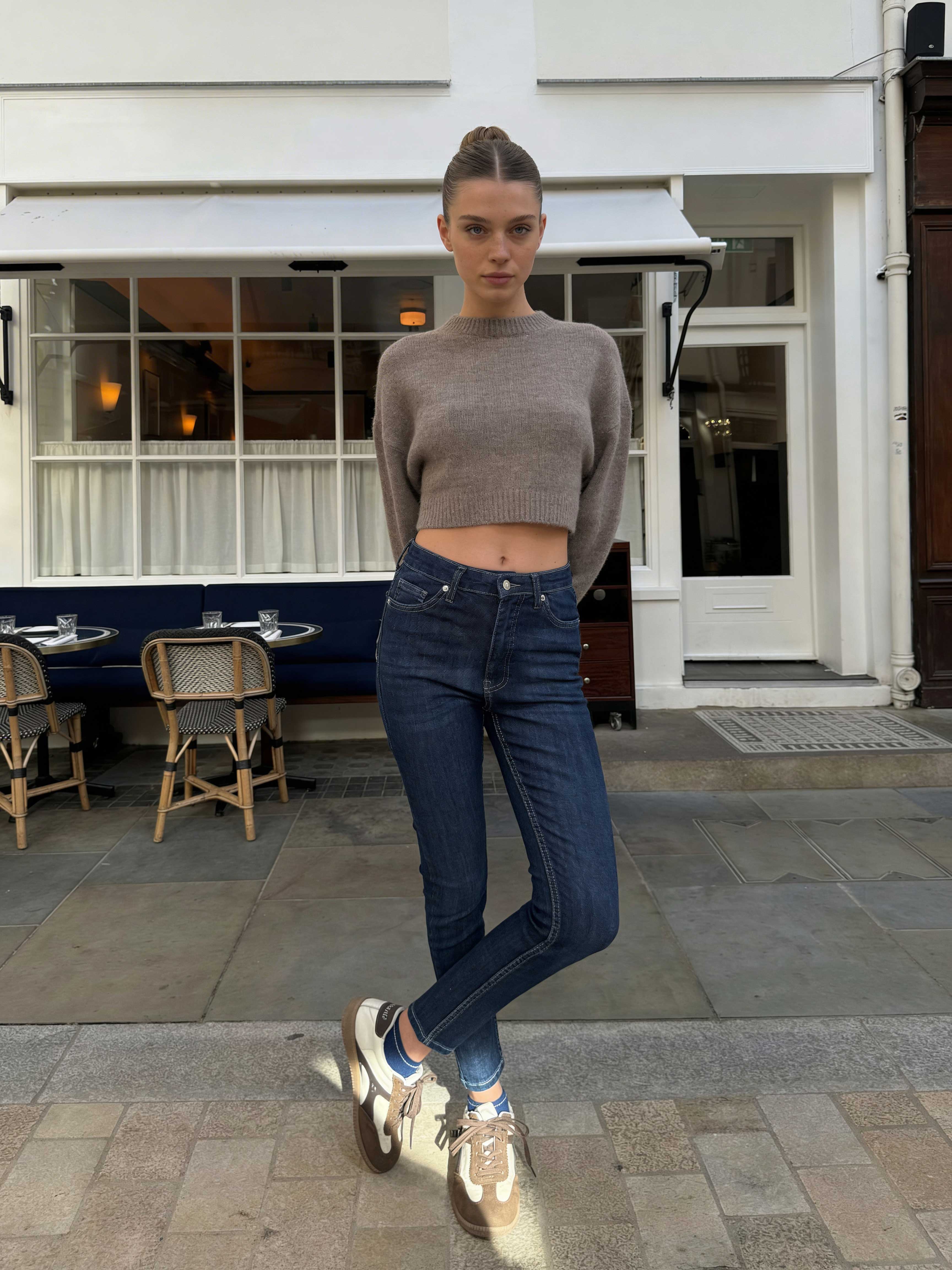 Skinny – High-Waist Dark Vintage Green Jeans Skinny CIZARO - Cizaro Jeans