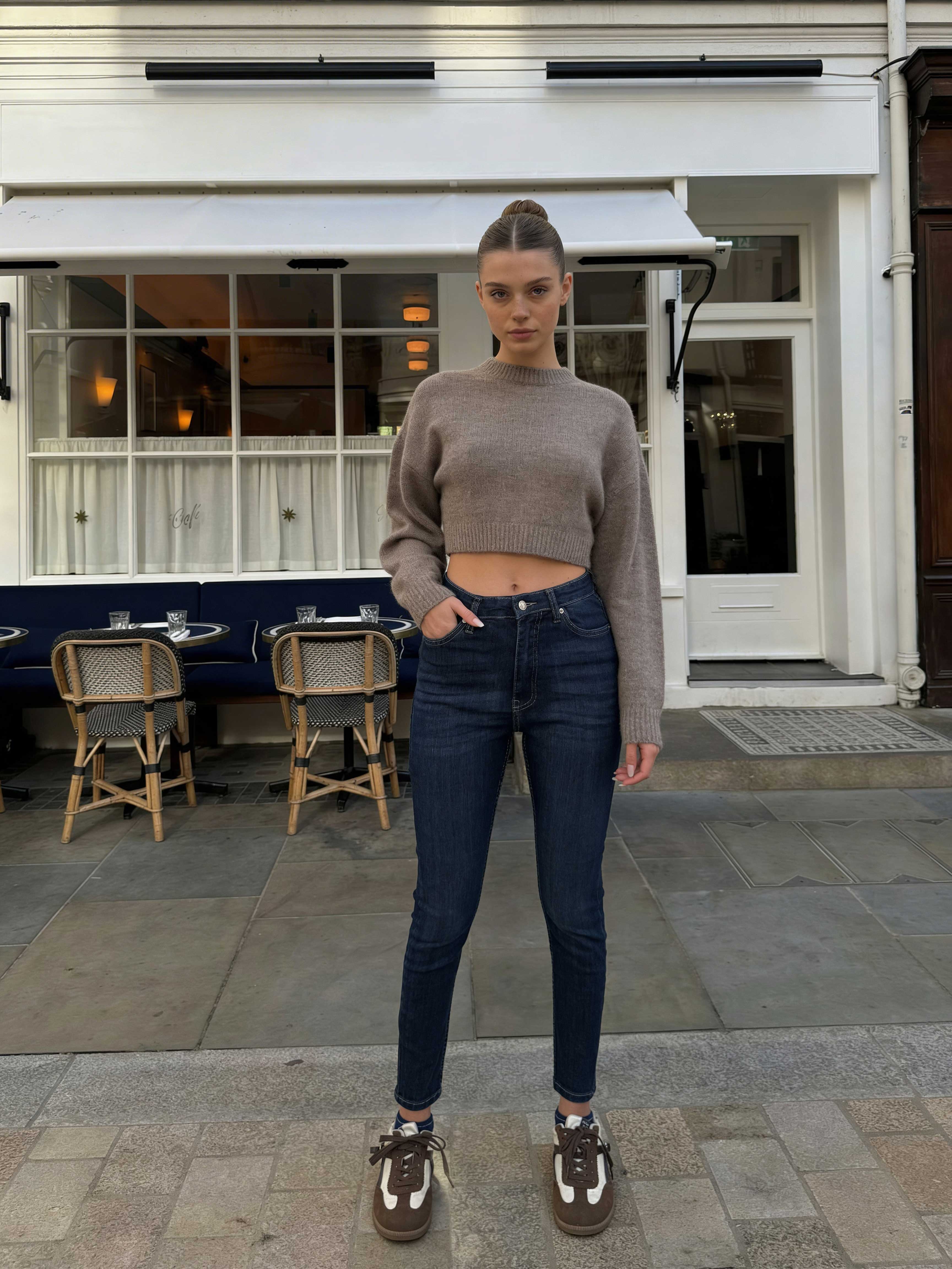 Skinny – High-Waist Dark Vintage Green Jeans Skinny CIZARO - Cizaro Jeans