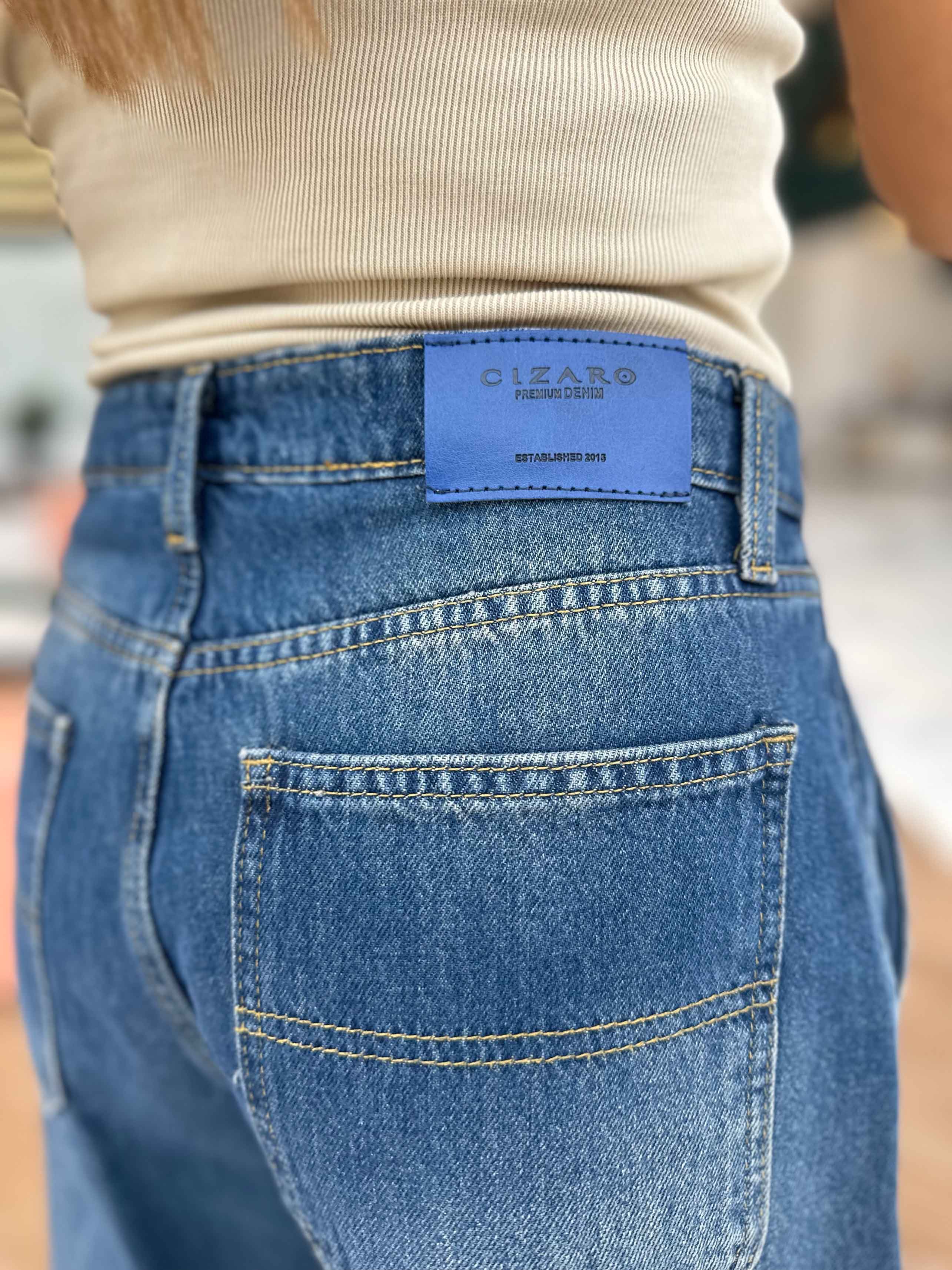 Skater - Vintage Blue. Mom-Fit CIZARO - Cizaro Jeans