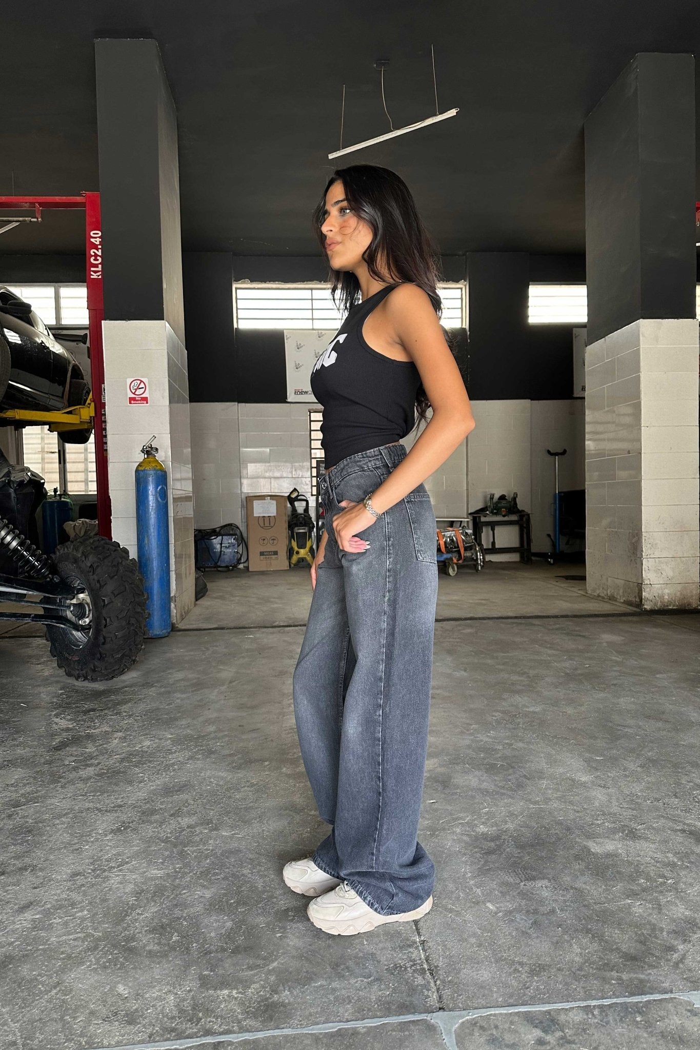 Straight - Mid Rise Washed Grey Jeans straight CIZARO - Cizaro Jeans