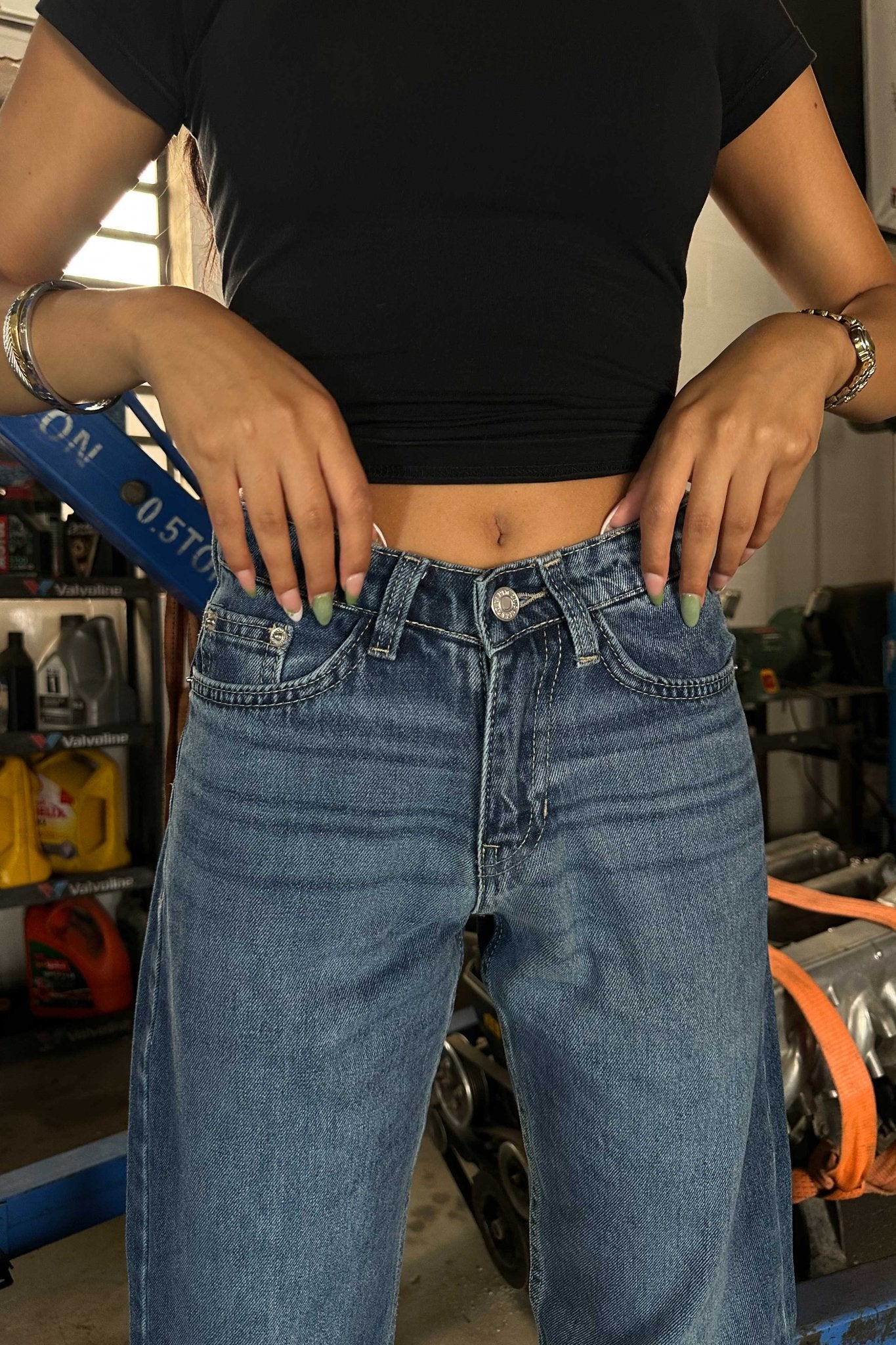 Straight - Mid Rise Medium Blue Jeans straight CIZARO - Cizaro Jeans