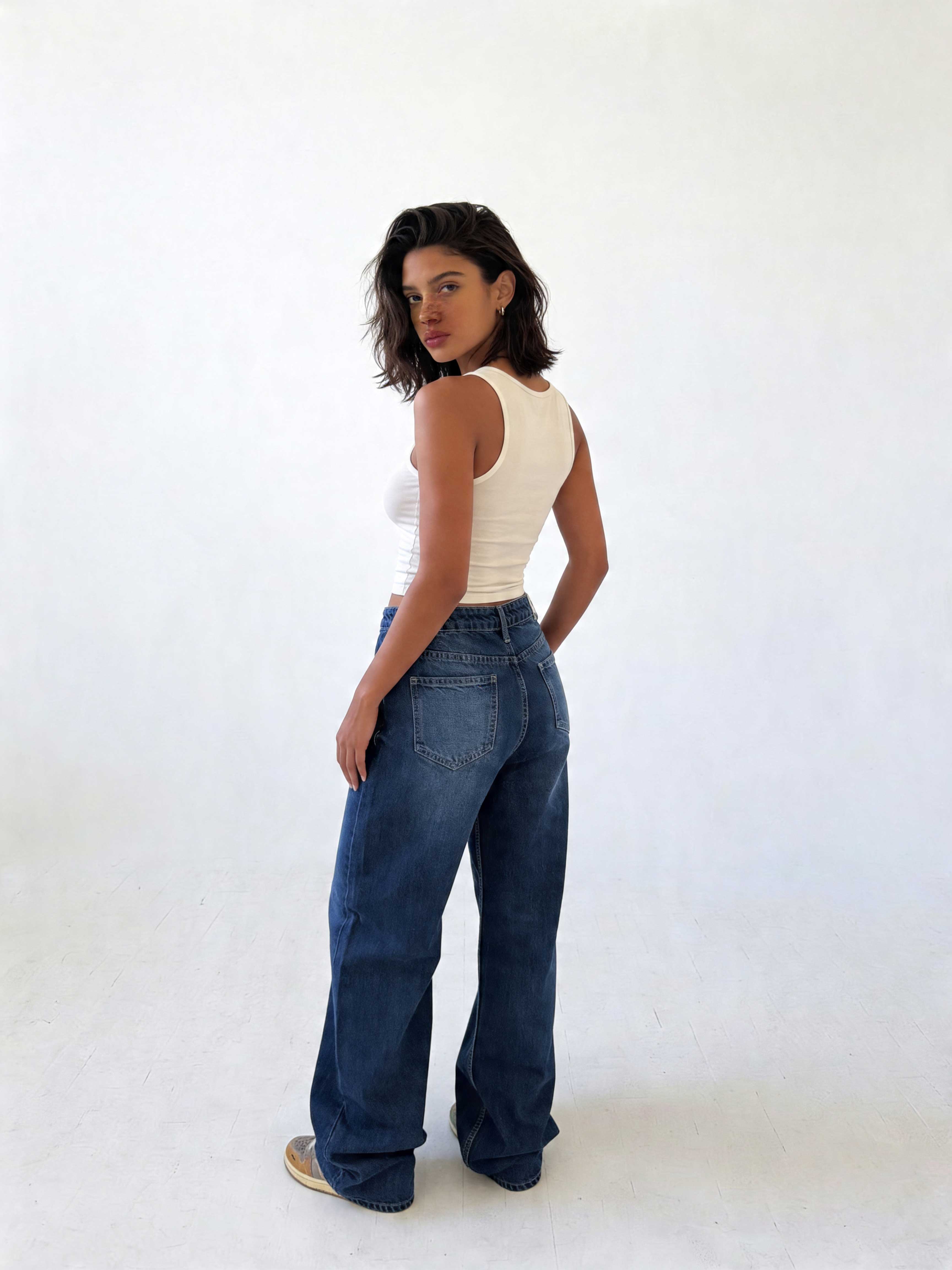 Straight – High-Waist Ocean Blue Jeans straight CIZARO - Cizaro Jeans