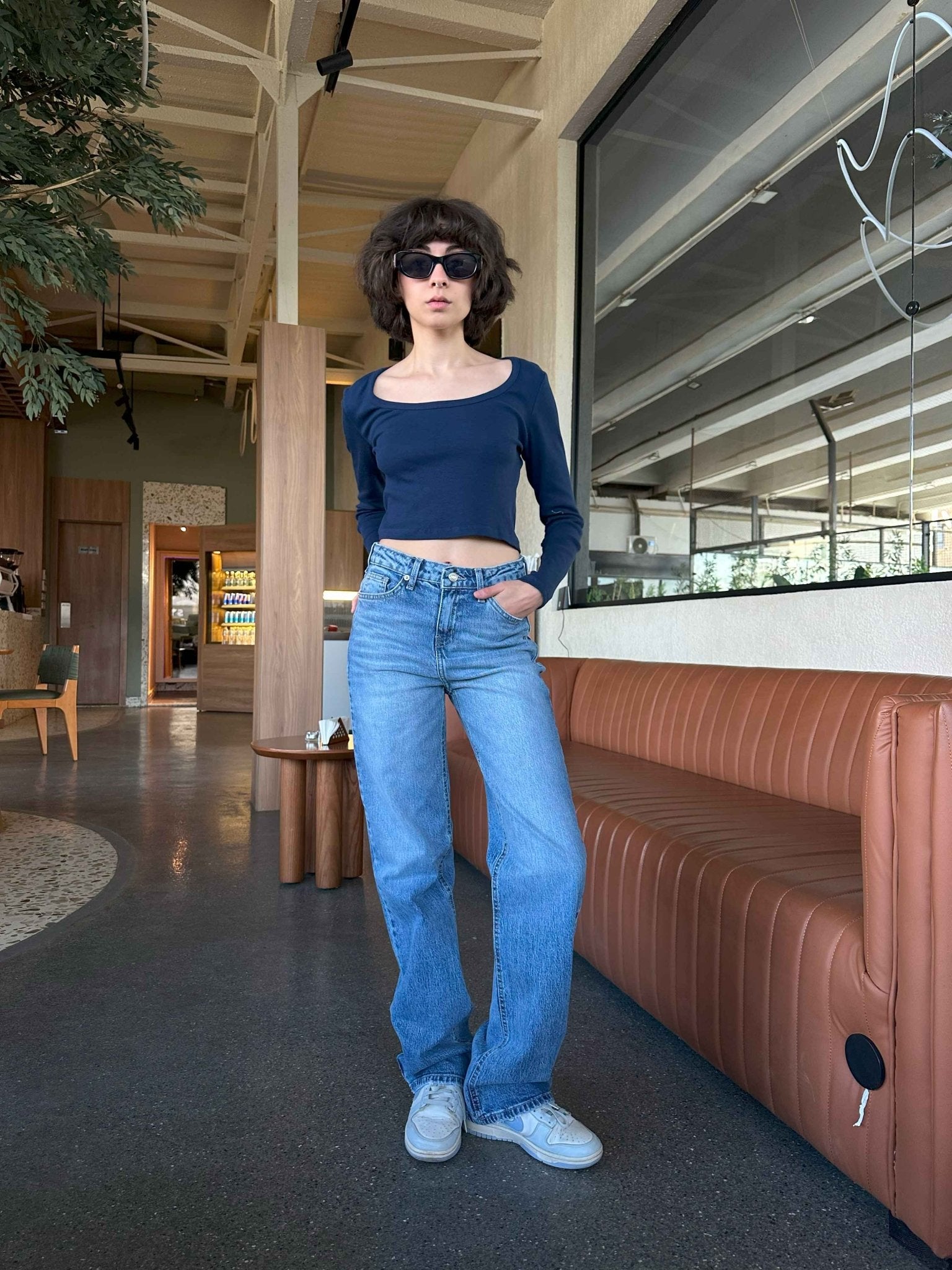 Ultra Comfort - Washed Blue Straight-Cut Jeans Straight-Leg CIZARO - Cizaro Jeans