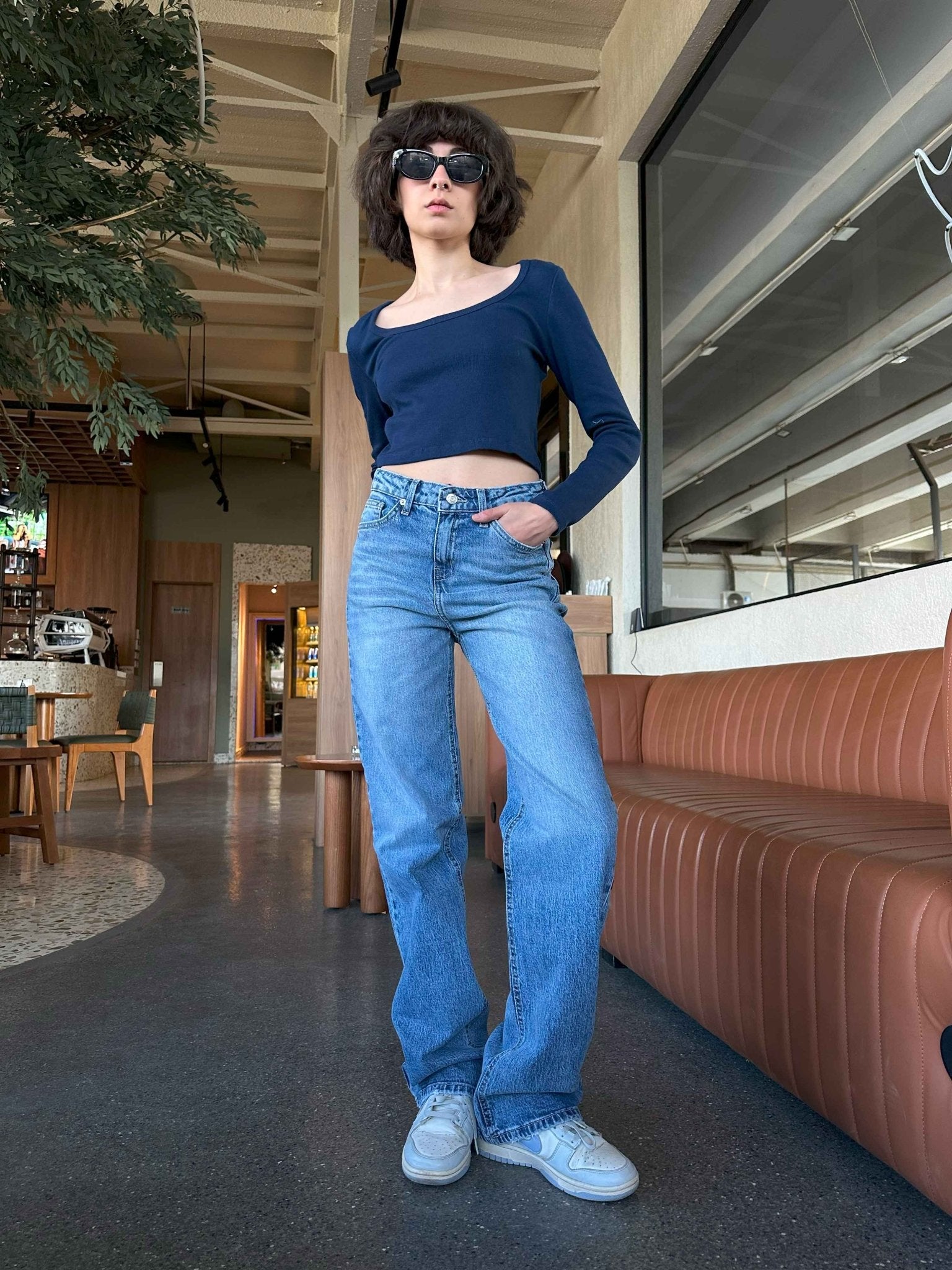 Ultra Comfort - Washed Blue Straight-Cut Jeans Straight-Leg CIZARO - Cizaro Jeans