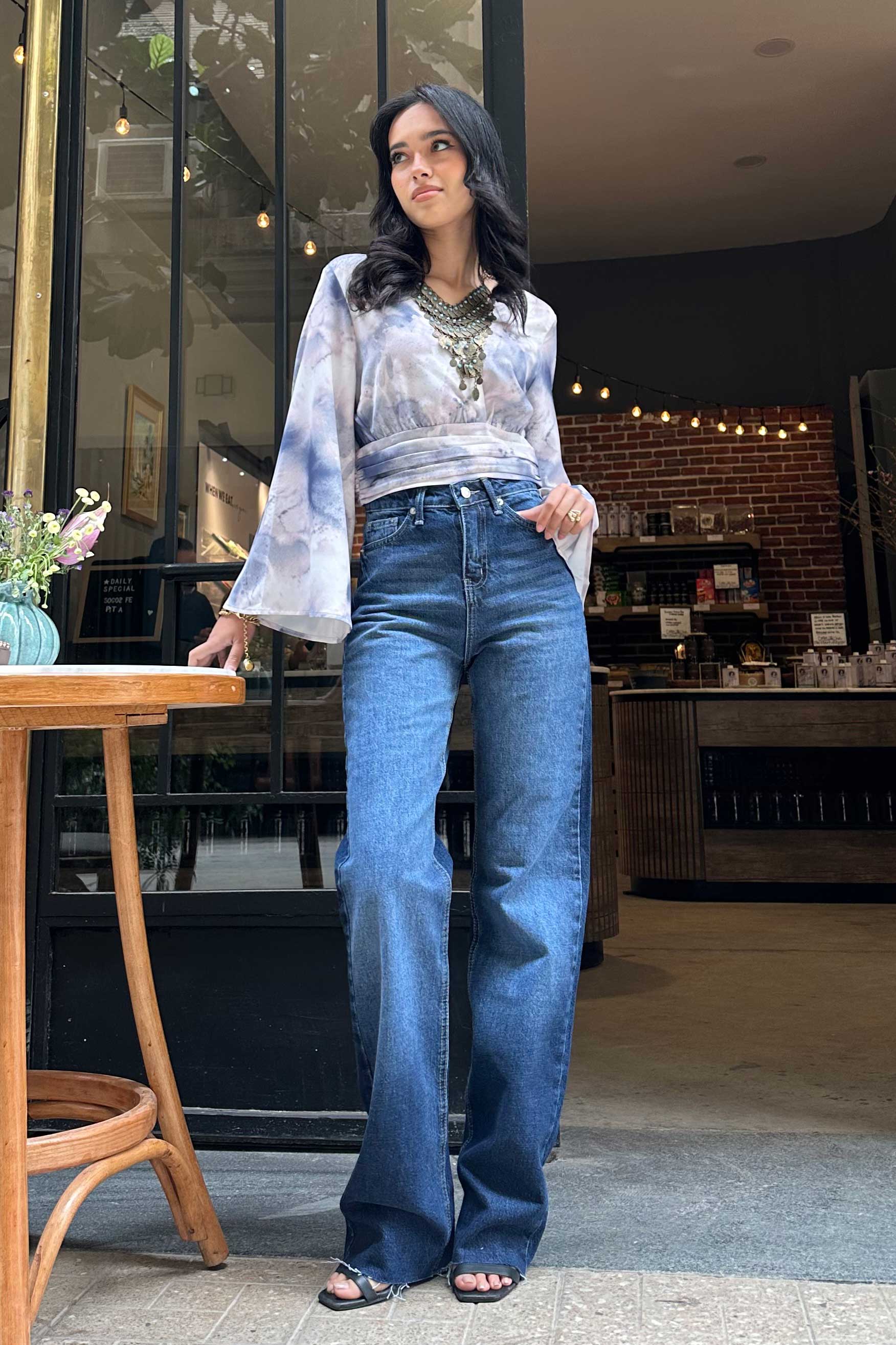 Straight Jeans - Deep Navy Blue Washed Jeans. Mom-Fit CIZARO - Cizaro Jeans