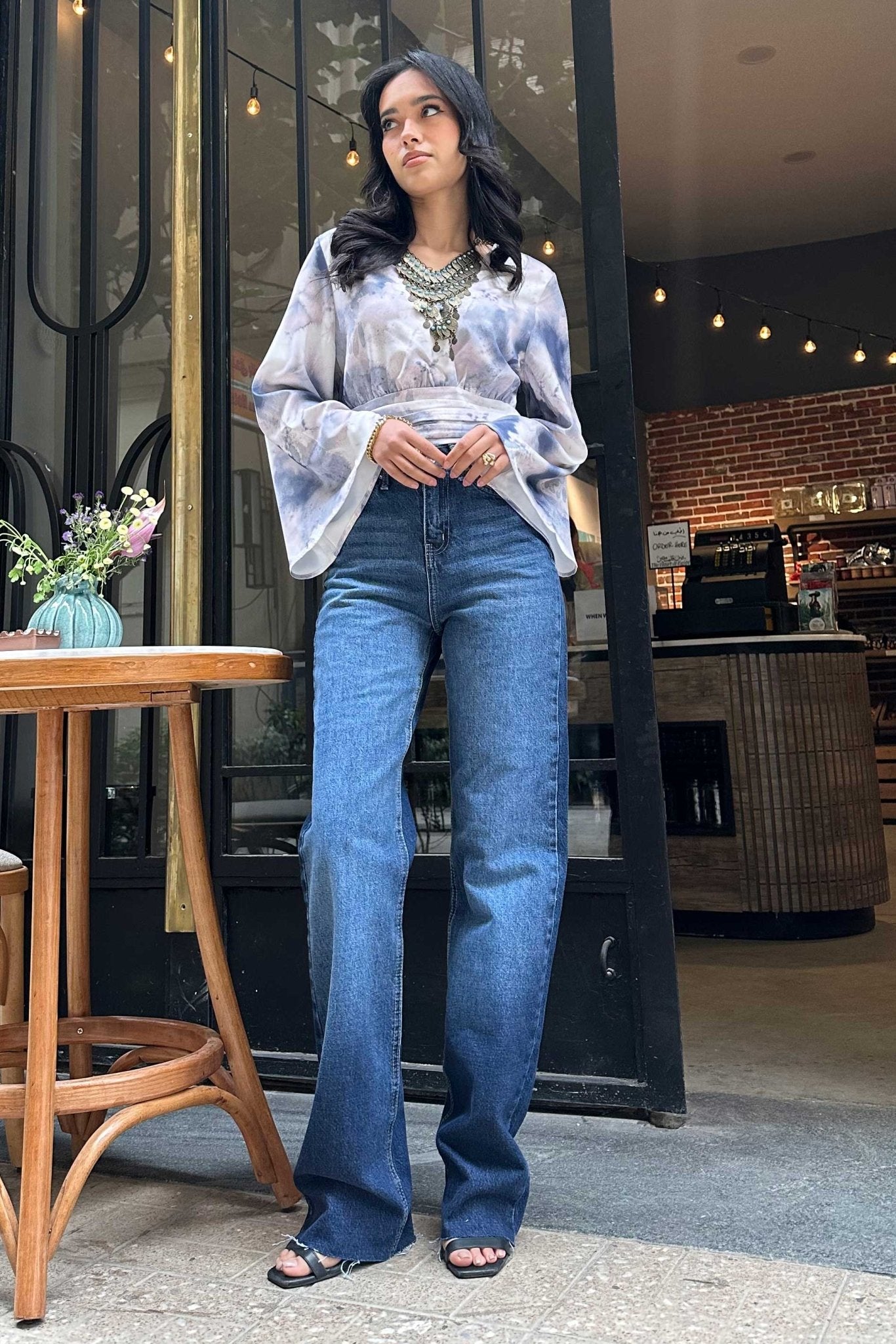 Straight Jeans - Deep Navy Blue Washed Jeans. Mom-Fit CIZARO - Cizaro Jeans