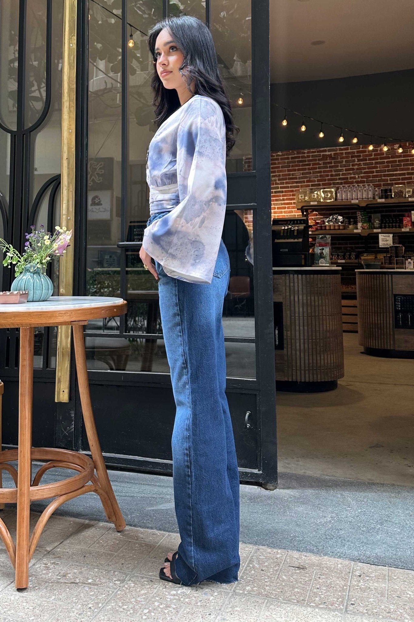 Straight Jeans - Deep Navy Blue Washed Jeans. Mom-Fit CIZARO - Cizaro Jeans