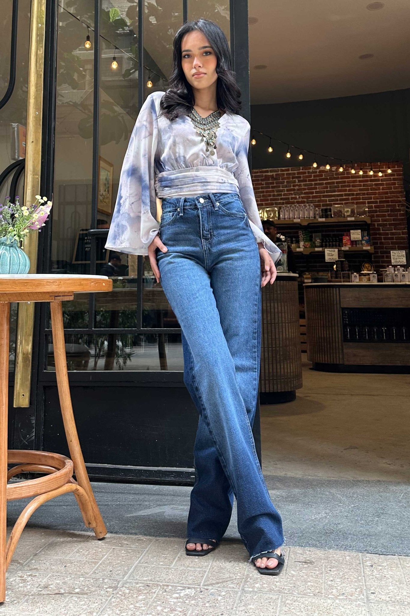 Straight Jeans - Deep Navy Blue Washed Jeans. Mom-Fit CIZARO - Cizaro Jeans