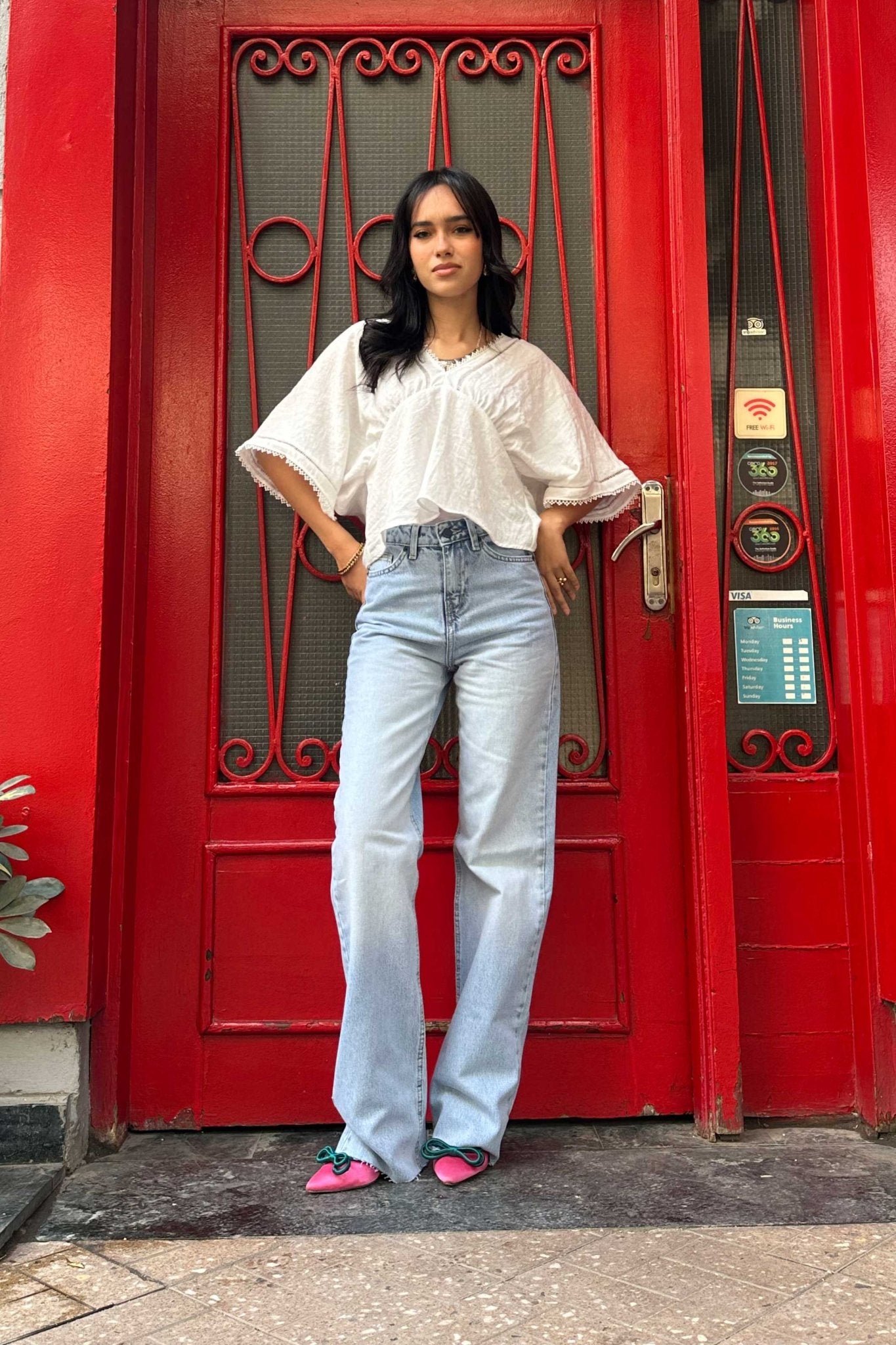 Straight-Leg - High-Waist Light Blue Jeans Straight CIZARO - Cizaro Jeans