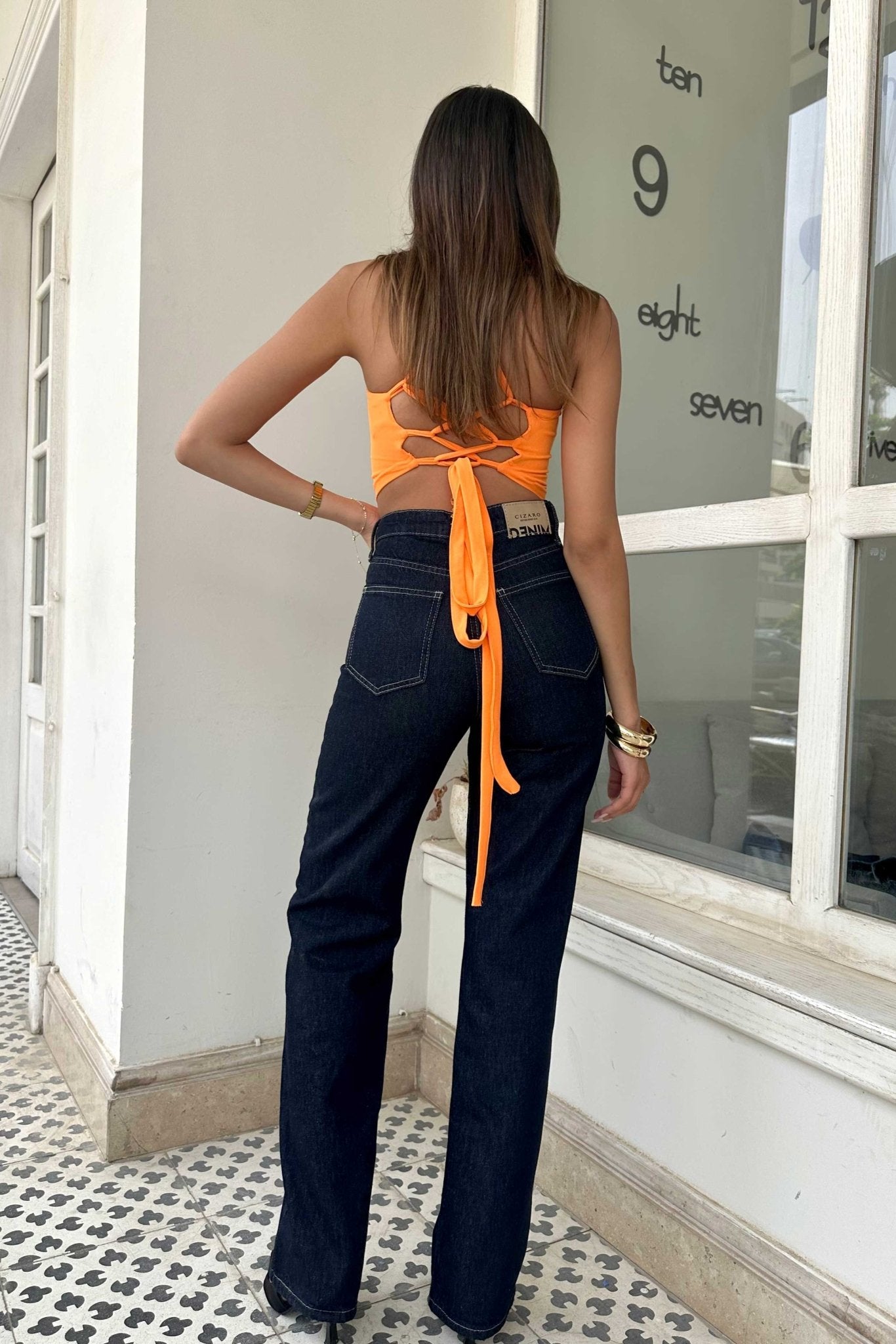 Straight-Leg | High-Waist Raw Denim Wash Jeans Straight-Leg CIZARO - Cizaro Jeans