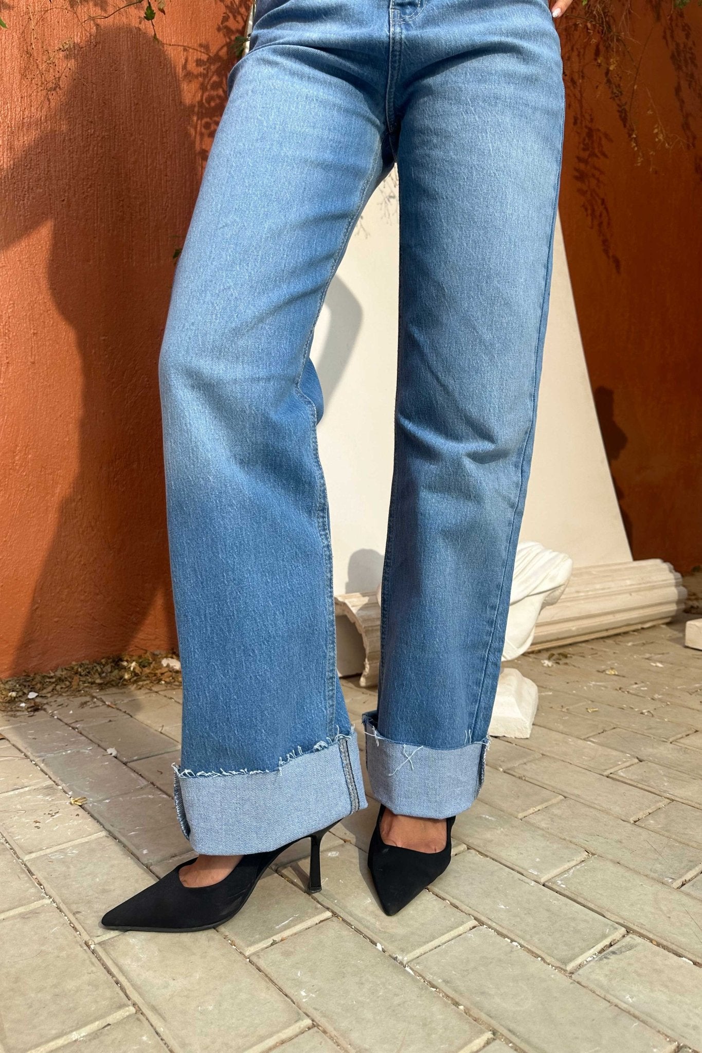 Ultra Comfort | Straight-Leg - Mid-Waist Med Blue Jeans straight CIZARO - Cizaro Jeans