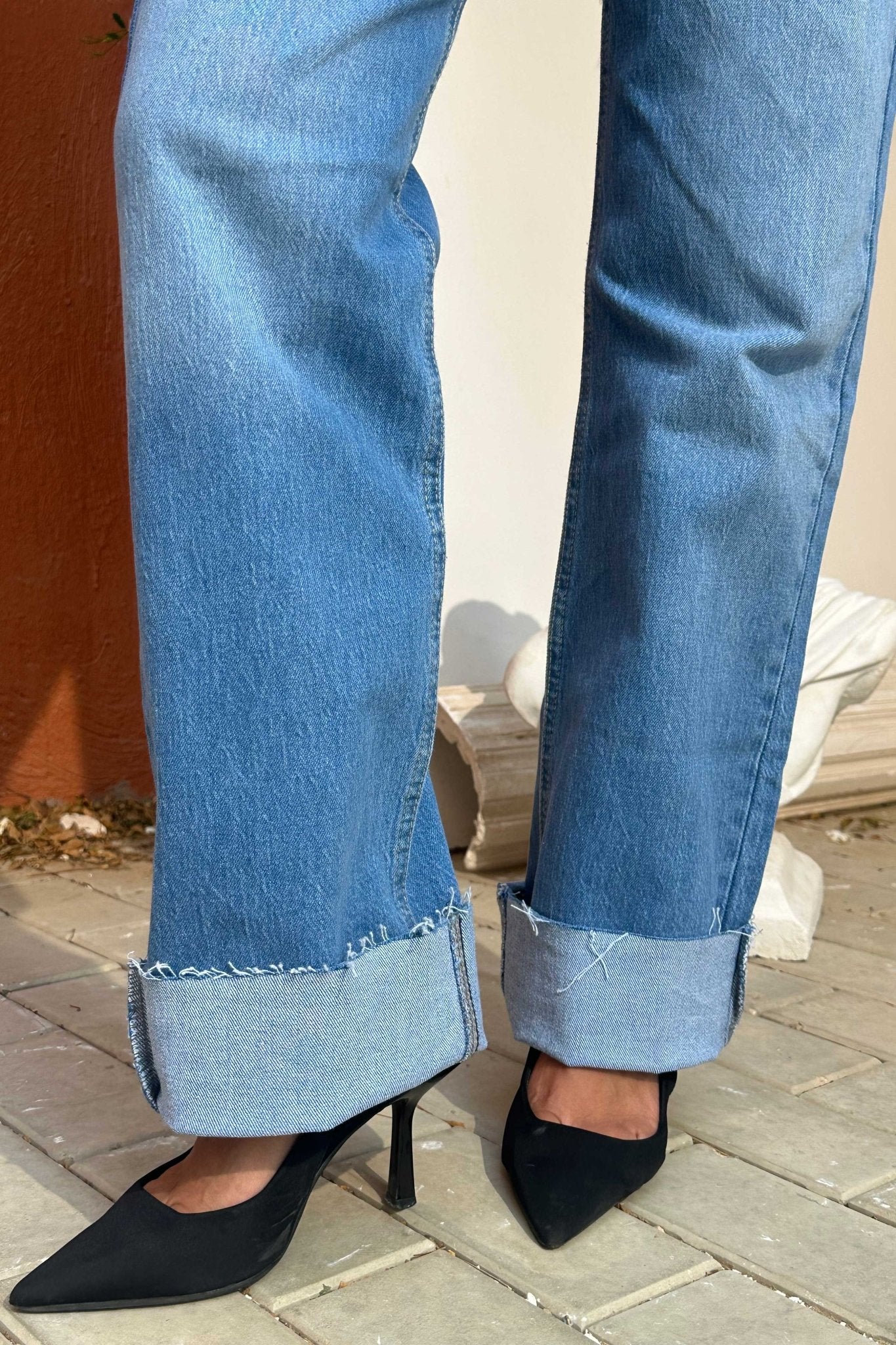 Ultra Comfort | Straight-Leg - Mid-Waist Med Blue Jeans straight CIZARO - Cizaro Jeans