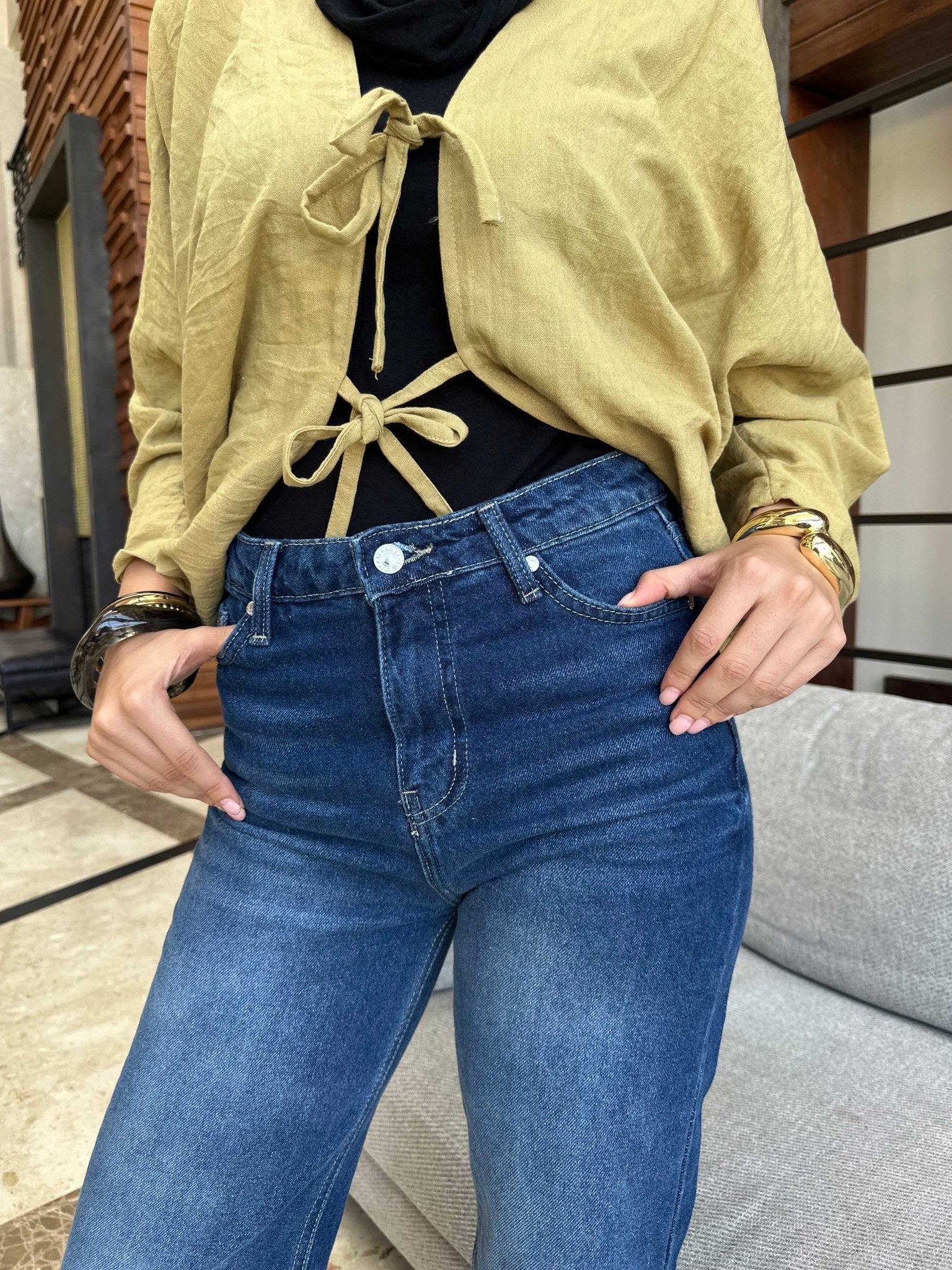 Straight - High-Waist Dark Blue Jeans straight CIZARO - Cizaro Jeans