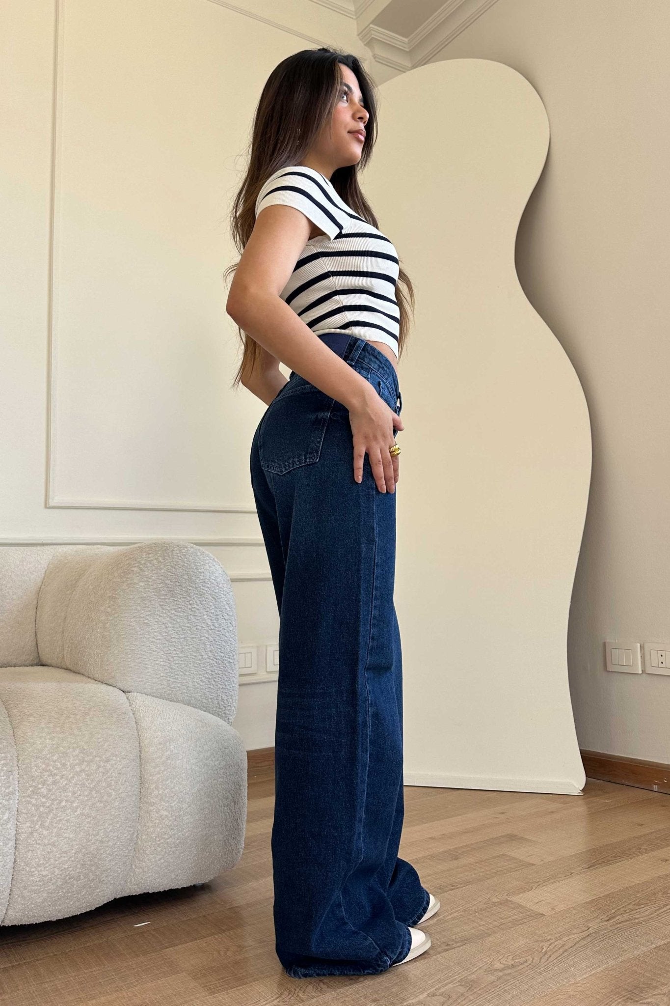 Straight-Leg - Medium-Waist Dark Indigo Jeans Straight-Leg CIZARO - Cizaro Jeans