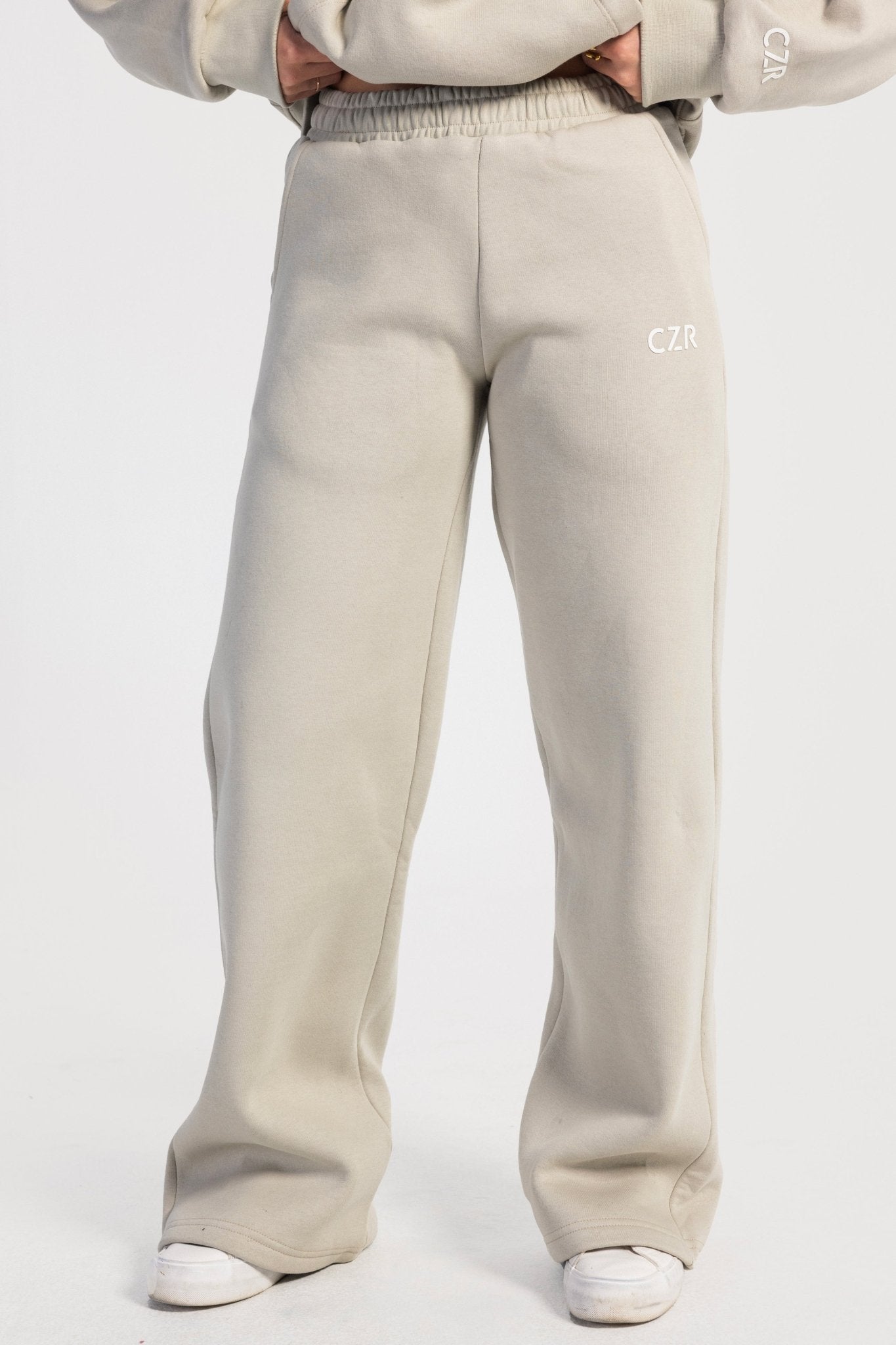 Wide-Leg Sweatpants In Beige sweatpant CIZARO - Cizaro Jeans