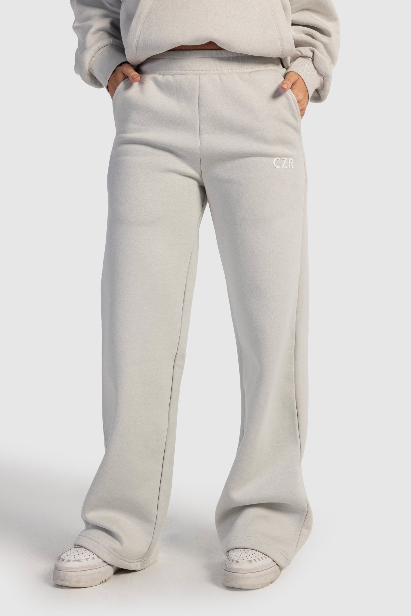 Wide-Leg Sweatpants In Light Grey pant CIZARO - Cizaro Jeans
