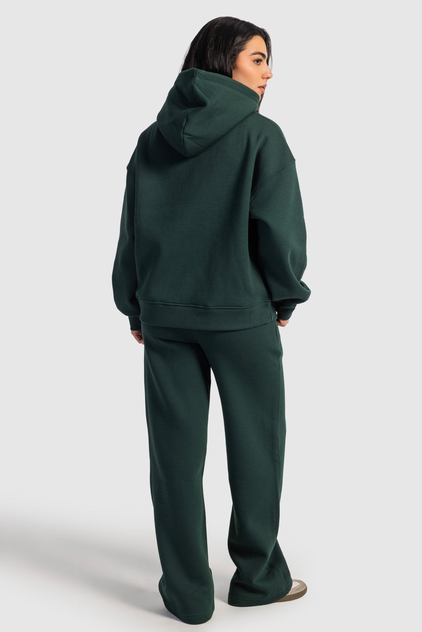 Wide-Leg Sweatpants In Midnight Green pant CIZARO - Cizaro Jeans