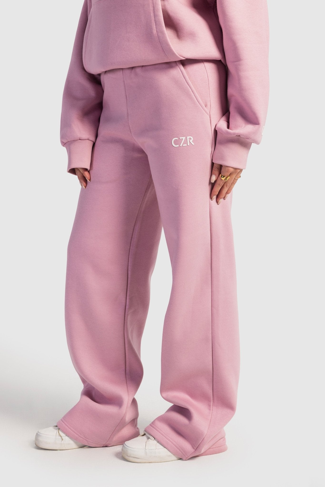 Wide-Leg Sweatpants In Soft Pink sweatpant CIZARO - Cizaro Jeans