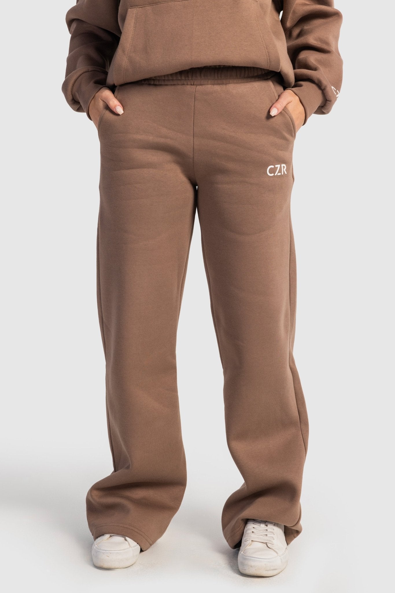 Wide-Leg Sweatpants In Stone Brown sweatpant CIZARO - Cizaro Jeans